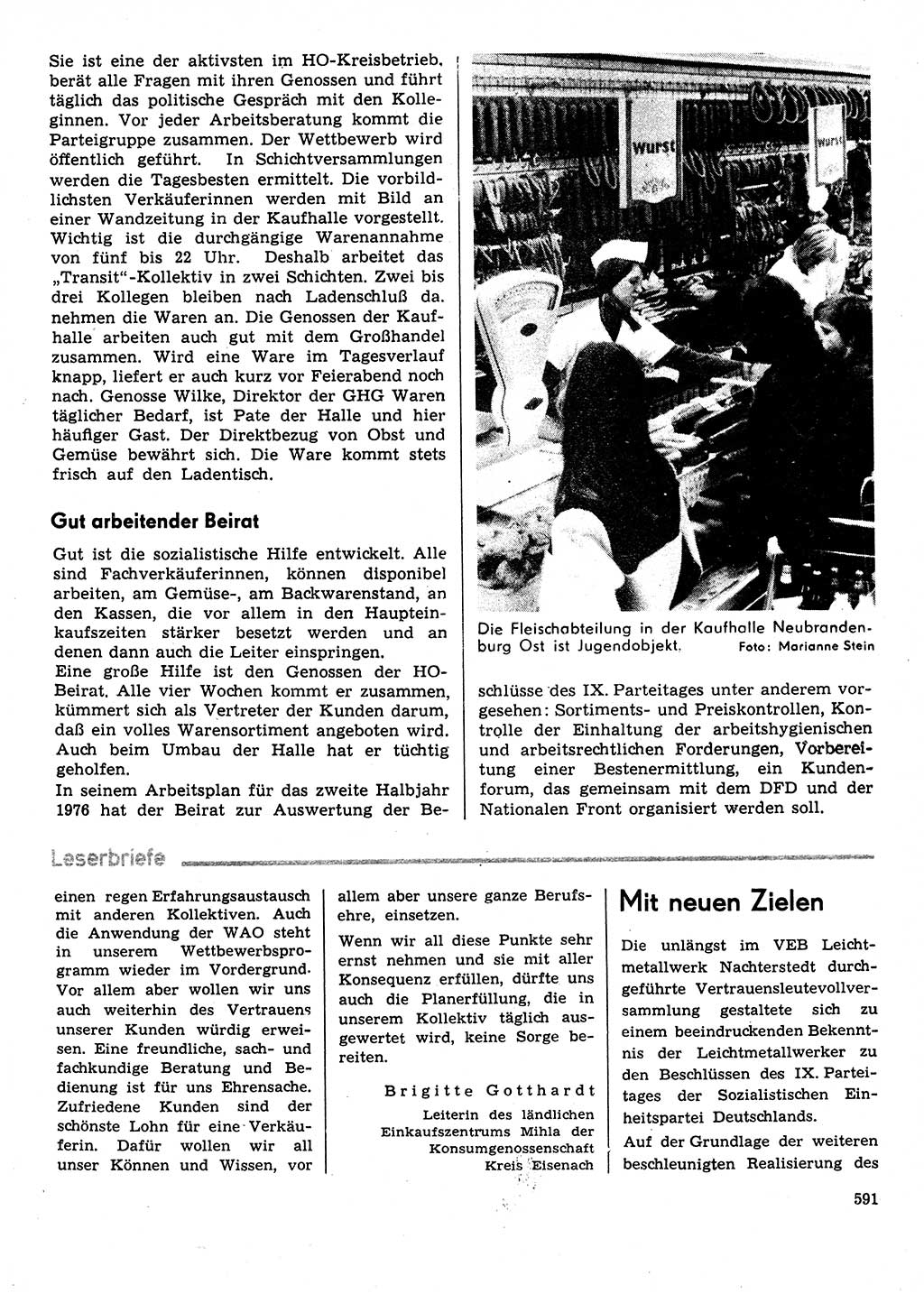 Neuer Weg (NW), Organ des Zentralkomitees (ZK) der SED (Sozialistische Einheitspartei Deutschlands) für Fragen des Parteilebens, 31. Jahrgang [Deutsche Demokratische Republik (DDR)] 1976, Seite 591 (NW ZK SED DDR 1976, S. 591)