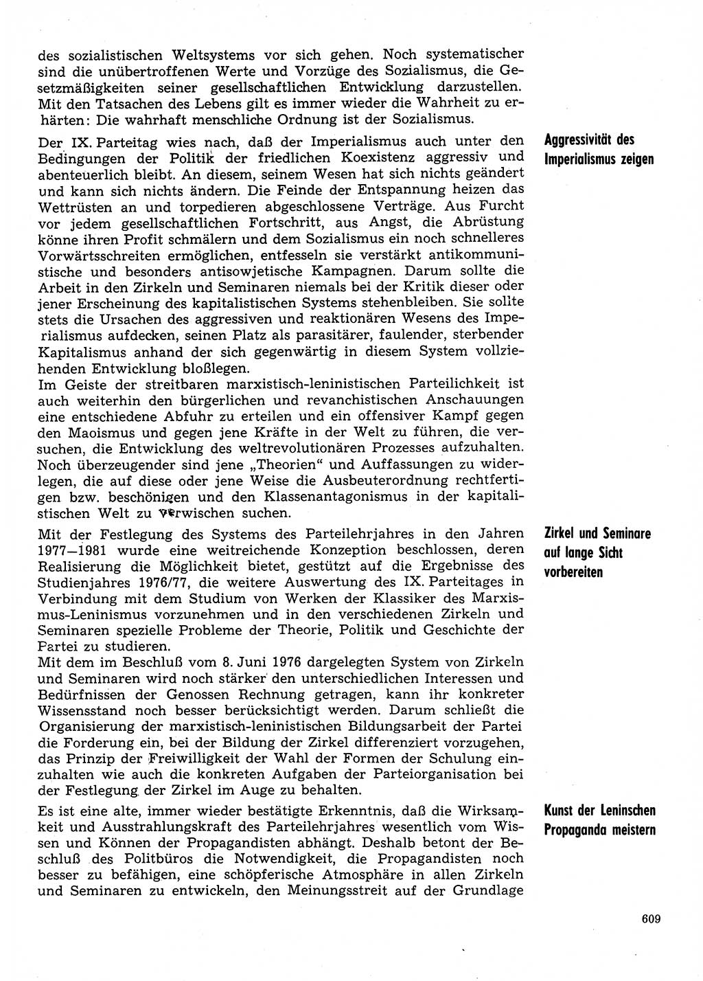 Neuer Weg (NW), Organ des Zentralkomitees (ZK) der SED (Sozialistische Einheitspartei Deutschlands) für Fragen des Parteilebens, 31. Jahrgang [Deutsche Demokratische Republik (DDR)] 1976, Seite 609 (NW ZK SED DDR 1976, S. 609)