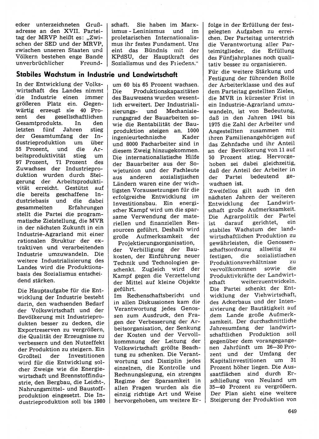 Neuer Weg (NW), Organ des Zentralkomitees (ZK) der SED (Sozialistische Einheitspartei Deutschlands) für Fragen des Parteilebens, 31. Jahrgang [Deutsche Demokratische Republik (DDR)] 1976, Seite 649 (NW ZK SED DDR 1976, S. 649)