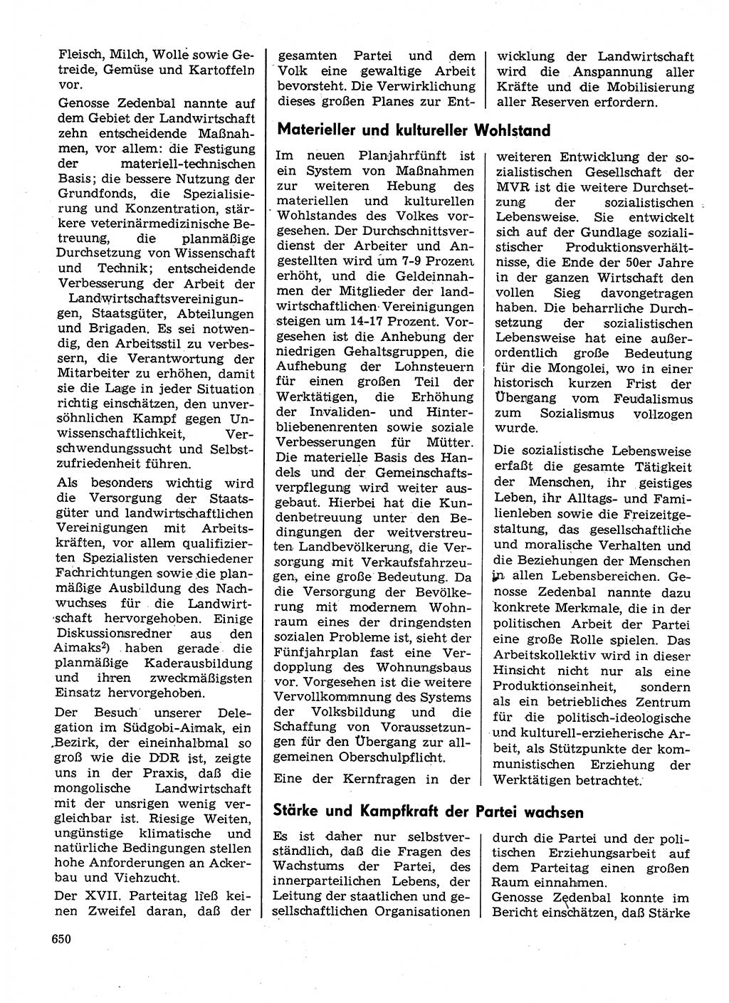 Neuer Weg (NW), Organ des Zentralkomitees (ZK) der SED (Sozialistische Einheitspartei Deutschlands) für Fragen des Parteilebens, 31. Jahrgang [Deutsche Demokratische Republik (DDR)] 1976, Seite 650 (NW ZK SED DDR 1976, S. 650)