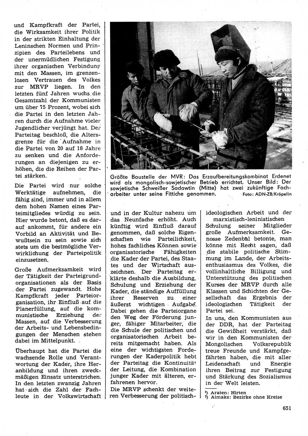 Neuer Weg (NW), Organ des Zentralkomitees (ZK) der SED (Sozialistische Einheitspartei Deutschlands) für Fragen des Parteilebens, 31. Jahrgang [Deutsche Demokratische Republik (DDR)] 1976, Seite 651 (NW ZK SED DDR 1976, S. 651)