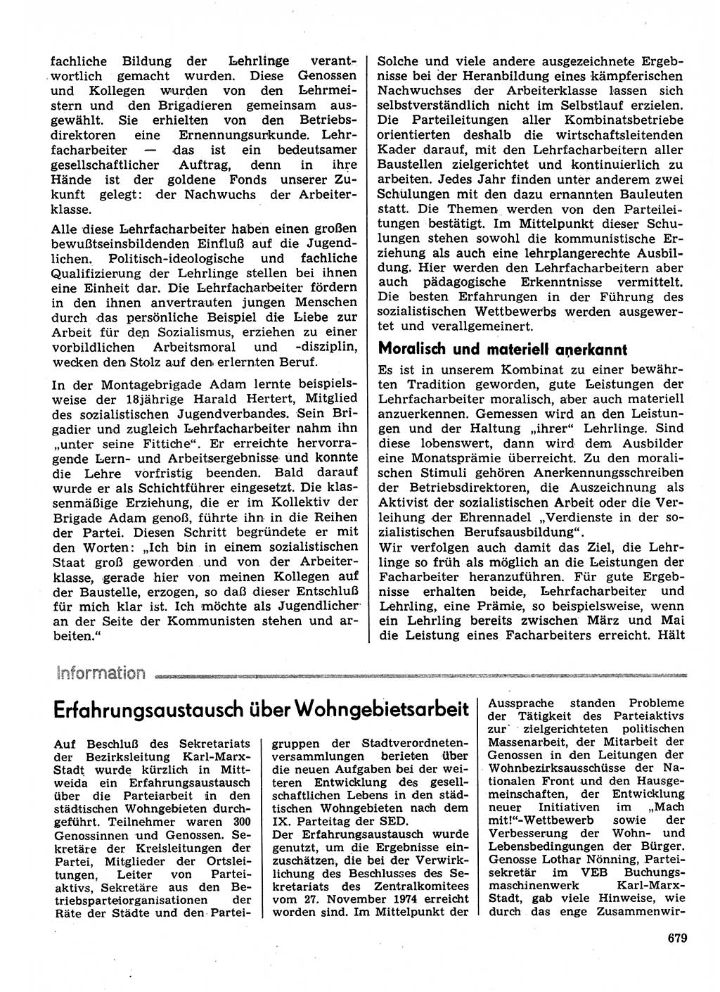 Neuer Weg (NW), Organ des Zentralkomitees (ZK) der SED (Sozialistische Einheitspartei Deutschlands) für Fragen des Parteilebens, 31. Jahrgang [Deutsche Demokratische Republik (DDR)] 1976, Seite 679 (NW ZK SED DDR 1976, S. 679)