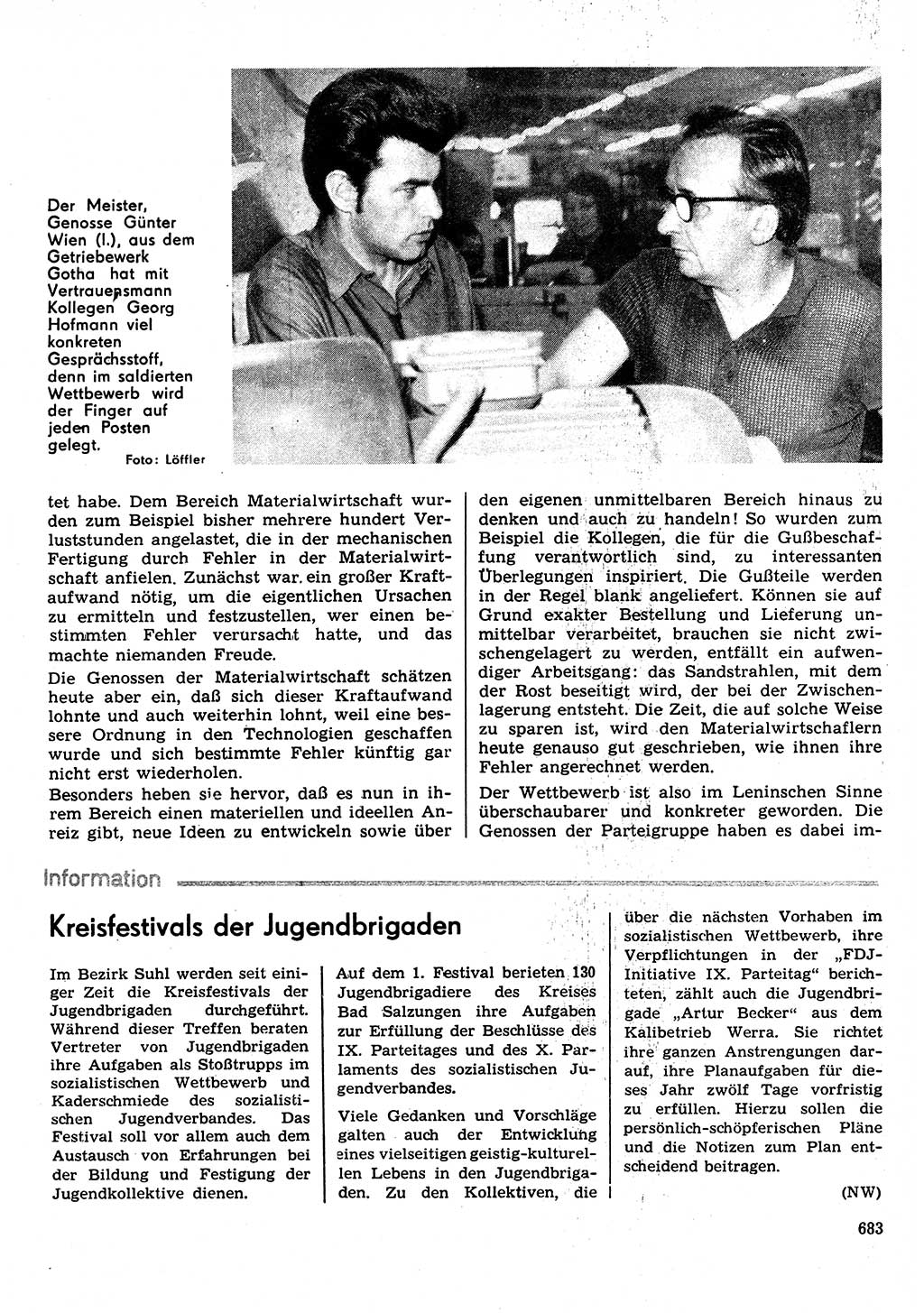Neuer Weg (NW), Organ des Zentralkomitees (ZK) der SED (Sozialistische Einheitspartei Deutschlands) für Fragen des Parteilebens, 31. Jahrgang [Deutsche Demokratische Republik (DDR)] 1976, Seite 683 (NW ZK SED DDR 1976, S. 683)