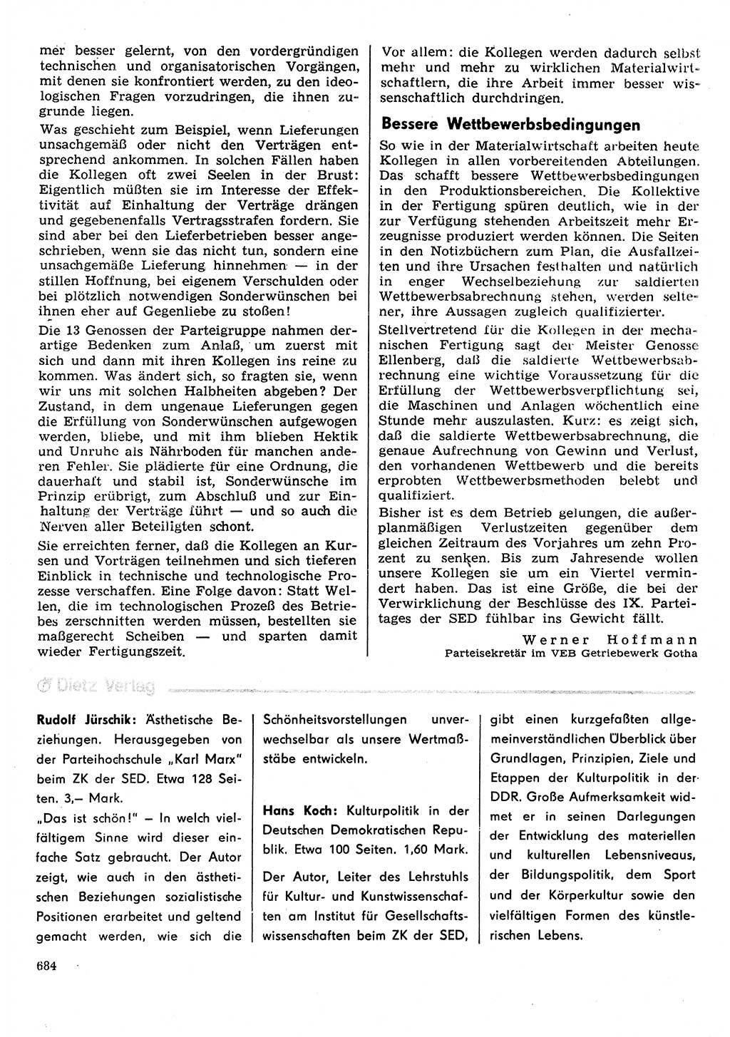 Neuer Weg (NW), Organ des Zentralkomitees (ZK) der SED (Sozialistische Einheitspartei Deutschlands) für Fragen des Parteilebens, 31. Jahrgang [Deutsche Demokratische Republik (DDR)] 1976, Seite 684 (NW ZK SED DDR 1976, S. 684)