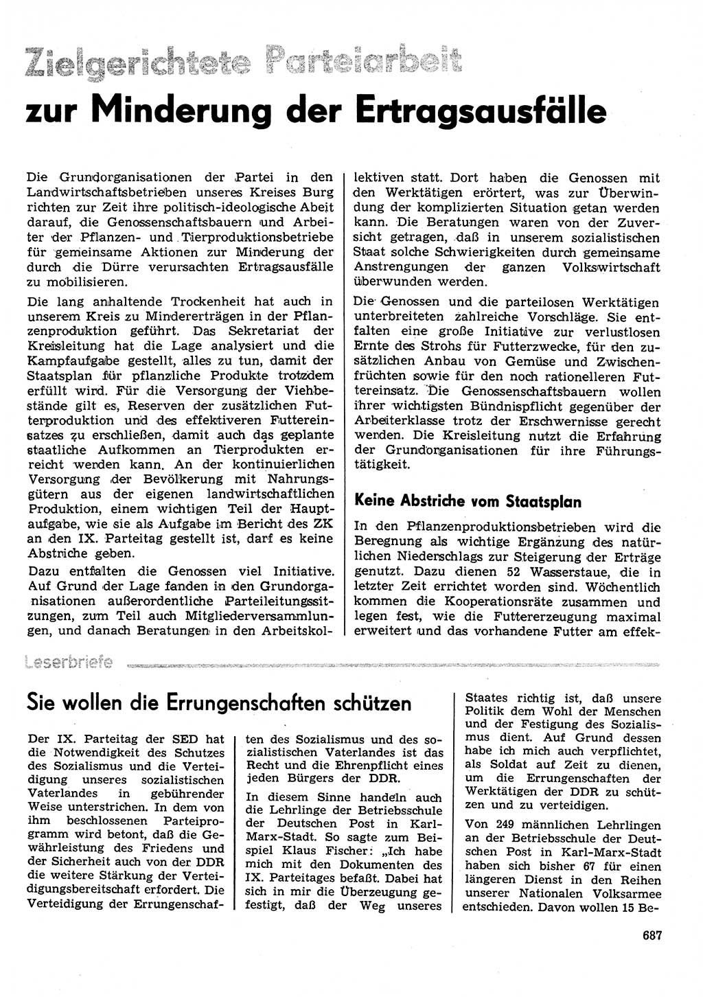 Neuer Weg (NW), Organ des Zentralkomitees (ZK) der SED (Sozialistische Einheitspartei Deutschlands) für Fragen des Parteilebens, 31. Jahrgang [Deutsche Demokratische Republik (DDR)] 1976, Seite 687 (NW ZK SED DDR 1976, S. 687)