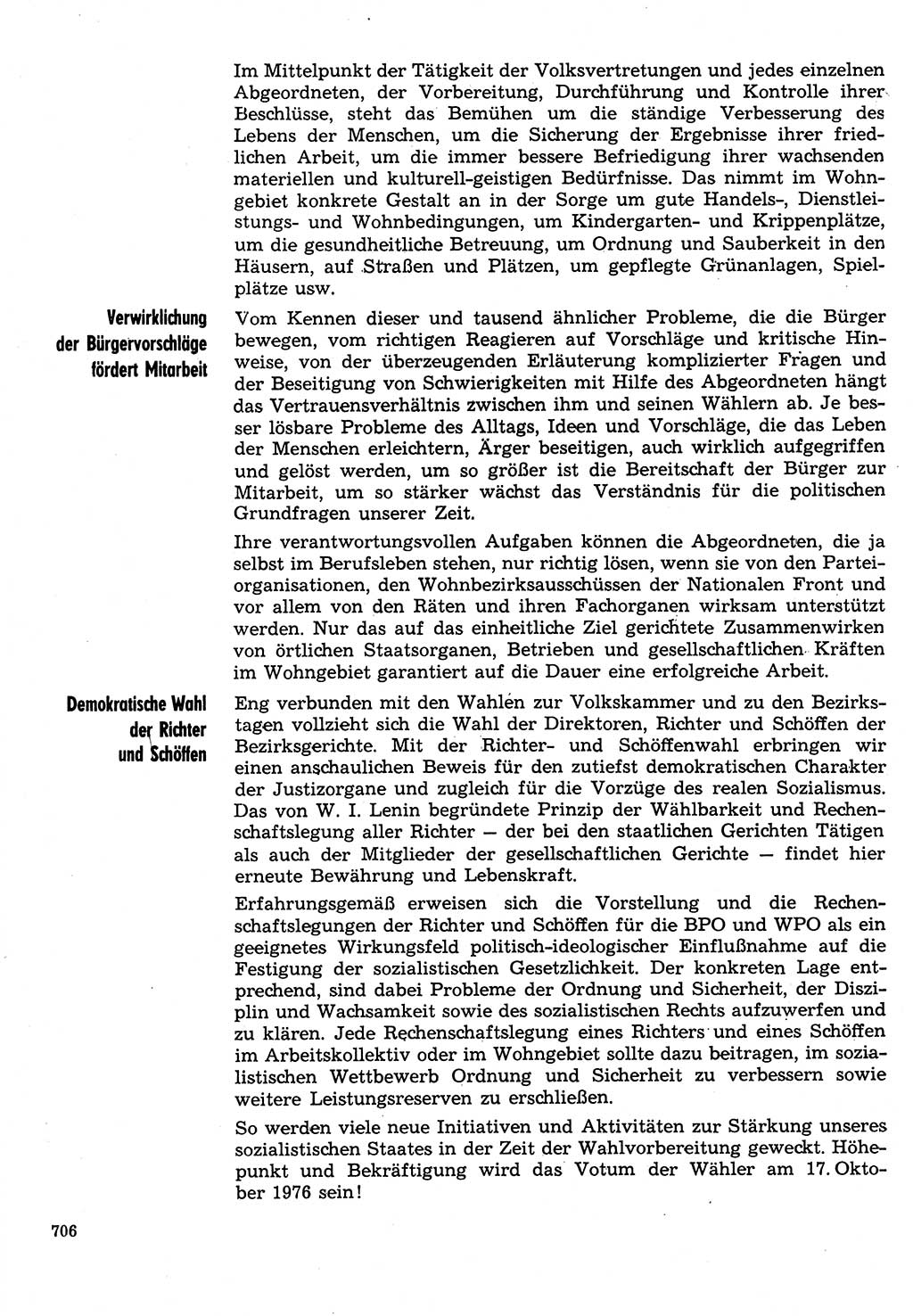 Neuer Weg (NW), Organ des Zentralkomitees (ZK) der SED (Sozialistische Einheitspartei Deutschlands) für Fragen des Parteilebens, 31. Jahrgang [Deutsche Demokratische Republik (DDR)] 1976, Seite 706 (NW ZK SED DDR 1976, S. 706)