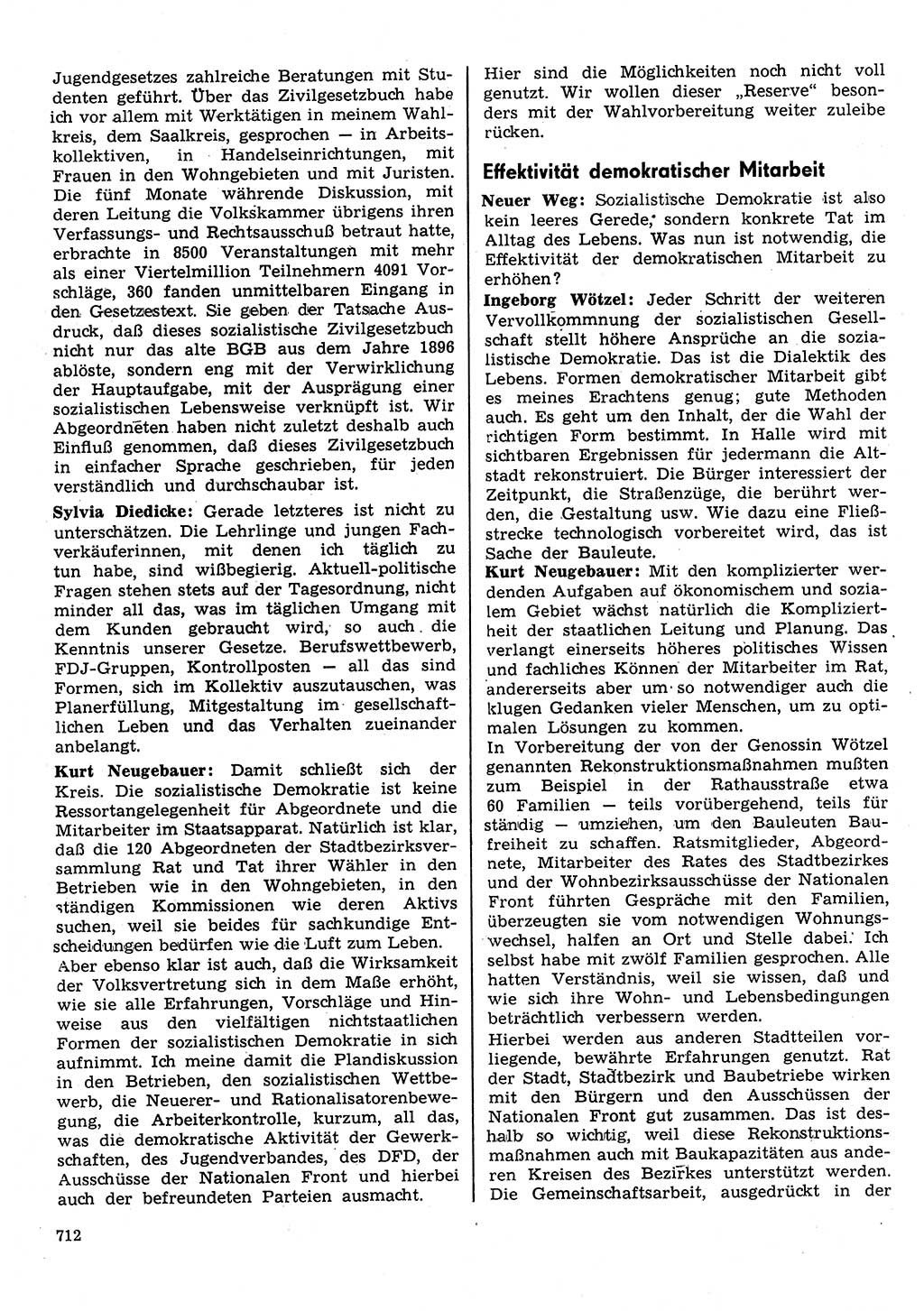 Neuer Weg (NW), Organ des Zentralkomitees (ZK) der SED (Sozialistische Einheitspartei Deutschlands) für Fragen des Parteilebens, 31. Jahrgang [Deutsche Demokratische Republik (DDR)] 1976, Seite 712 (NW ZK SED DDR 1976, S. 712)
