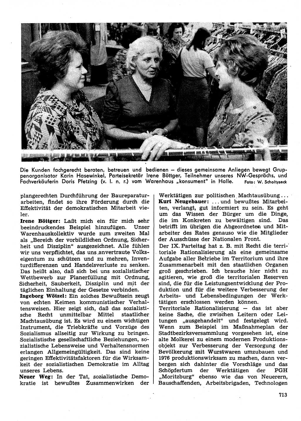 Neuer Weg (NW), Organ des Zentralkomitees (ZK) der SED (Sozialistische Einheitspartei Deutschlands) für Fragen des Parteilebens, 31. Jahrgang [Deutsche Demokratische Republik (DDR)] 1976, Seite 713 (NW ZK SED DDR 1976, S. 713)