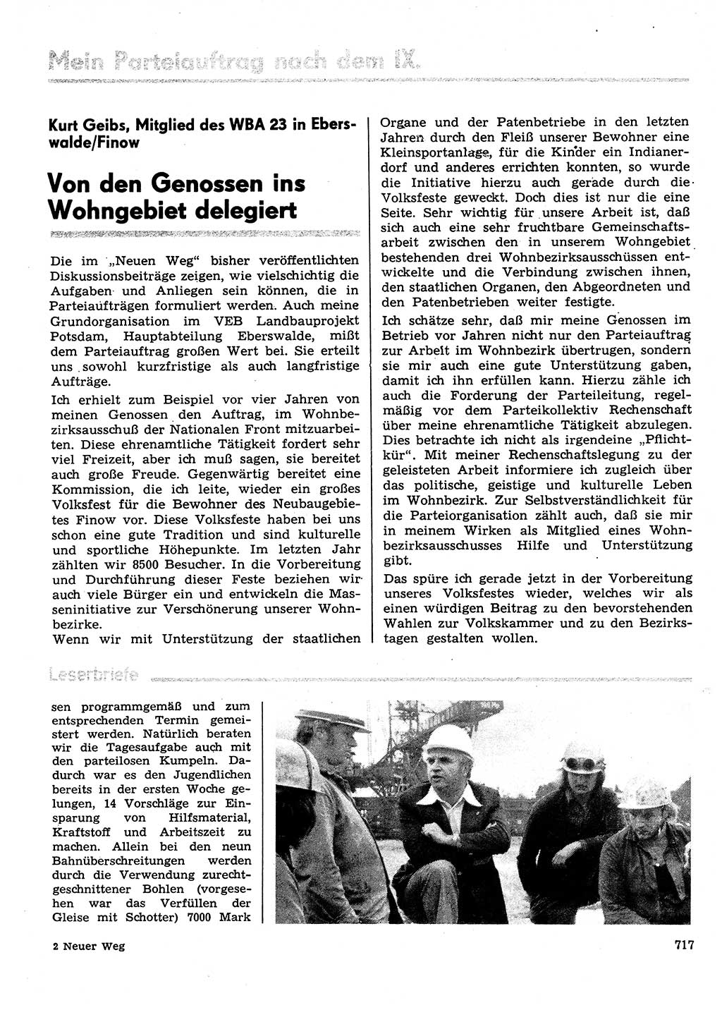 Neuer Weg (NW), Organ des Zentralkomitees (ZK) der SED (Sozialistische Einheitspartei Deutschlands) für Fragen des Parteilebens, 31. Jahrgang [Deutsche Demokratische Republik (DDR)] 1976, Seite 717 (NW ZK SED DDR 1976, S. 717)