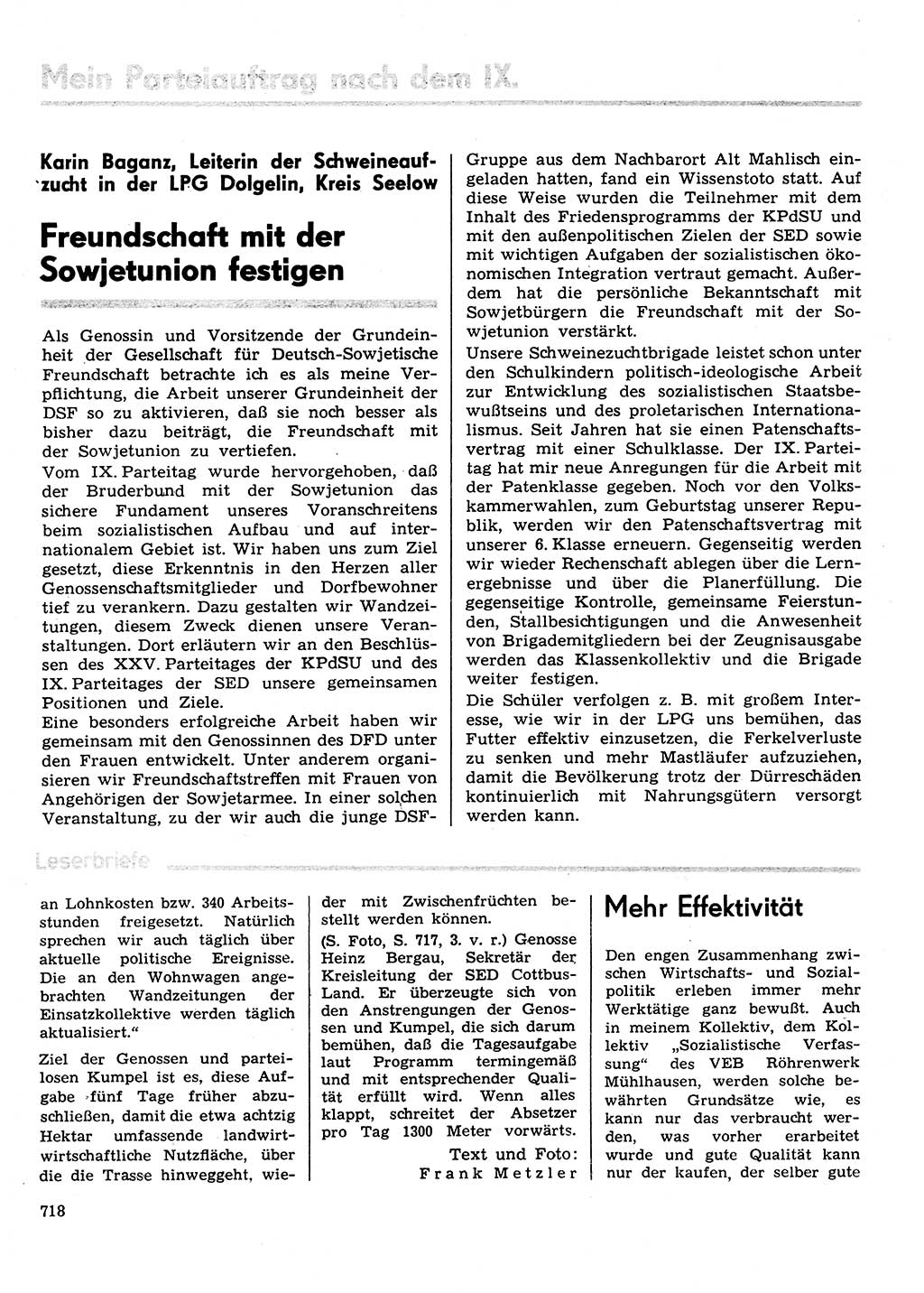 Neuer Weg (NW), Organ des Zentralkomitees (ZK) der SED (Sozialistische Einheitspartei Deutschlands) für Fragen des Parteilebens, 31. Jahrgang [Deutsche Demokratische Republik (DDR)] 1976, Seite 718 (NW ZK SED DDR 1976, S. 718)