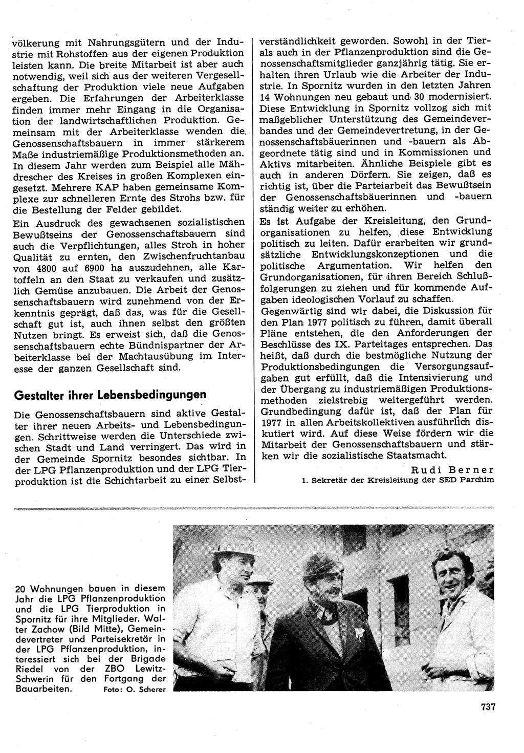 Neuer Weg (NW), Organ des Zentralkomitees (ZK) der SED (Sozialistische Einheitspartei Deutschlands) für Fragen des Parteilebens, 31. Jahrgang [Deutsche Demokratische Republik (DDR)] 1976, Seite 737 (NW ZK SED DDR 1976, S. 737)