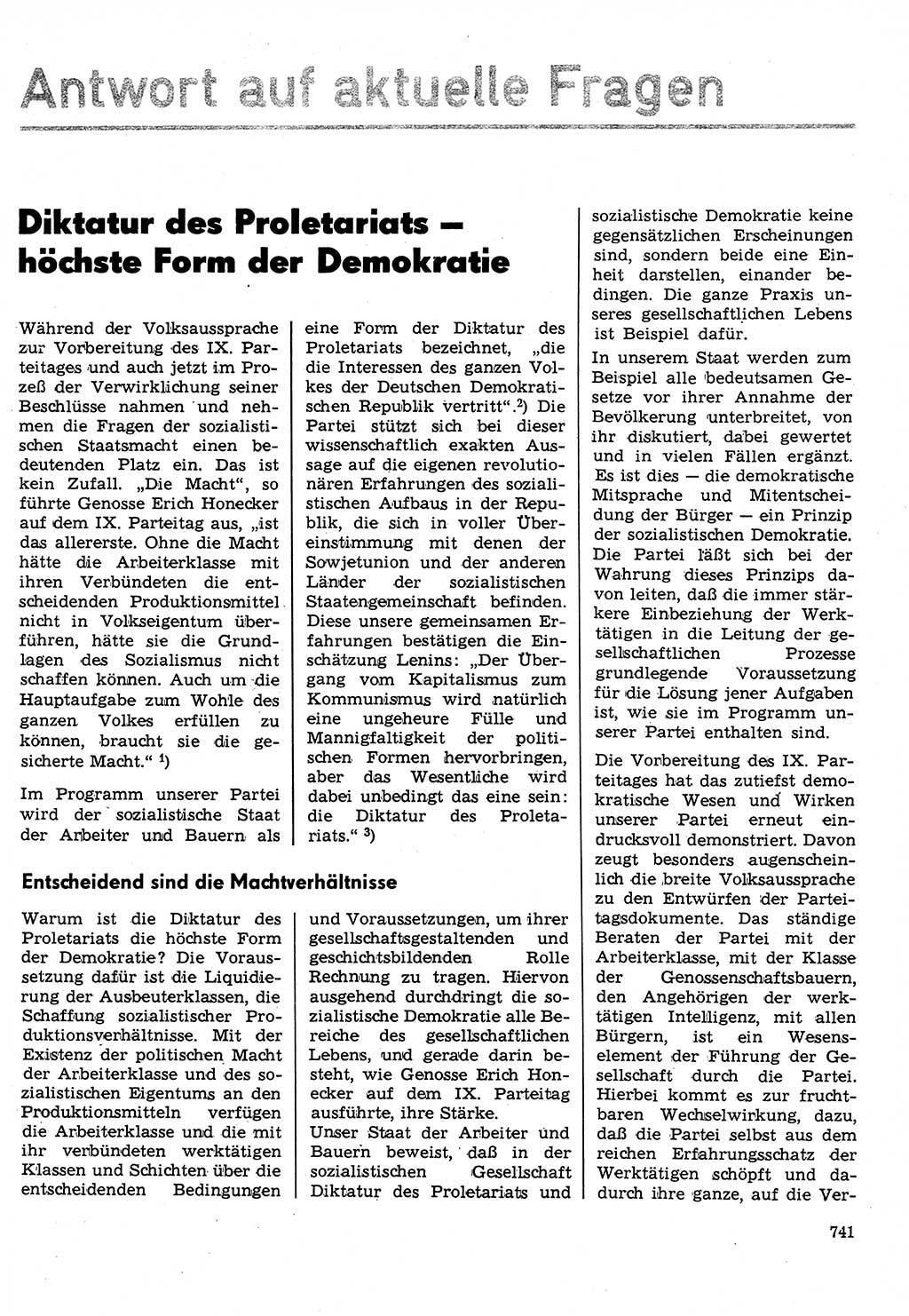 Neuer Weg (NW), Organ des Zentralkomitees (ZK) der SED (Sozialistische Einheitspartei Deutschlands) für Fragen des Parteilebens, 31. Jahrgang [Deutsche Demokratische Republik (DDR)] 1976, Seite 741 (NW ZK SED DDR 1976, S. 741)