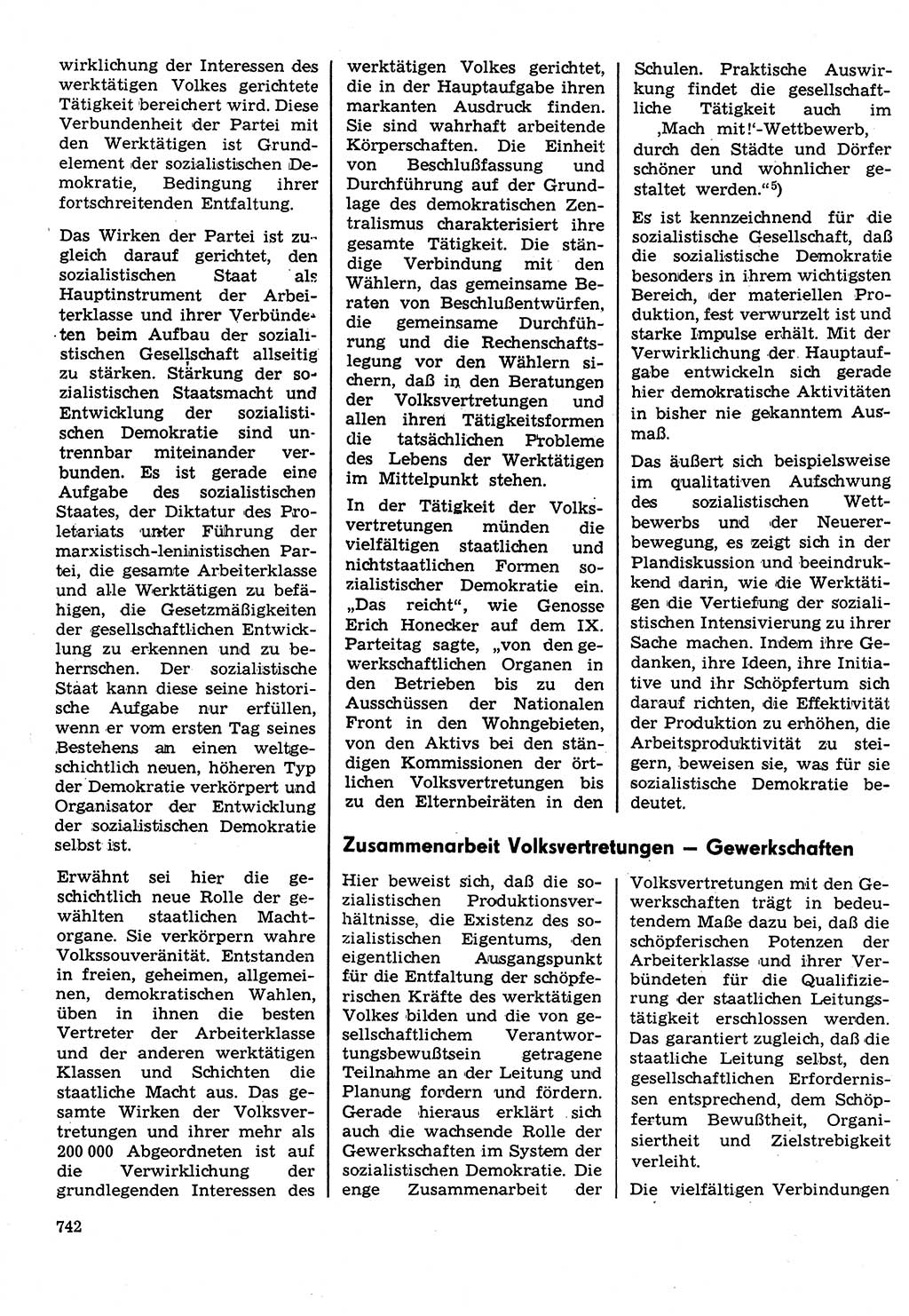 Neuer Weg (NW), Organ des Zentralkomitees (ZK) der SED (Sozialistische Einheitspartei Deutschlands) für Fragen des Parteilebens, 31. Jahrgang [Deutsche Demokratische Republik (DDR)] 1976, Seite 742 (NW ZK SED DDR 1976, S. 742)