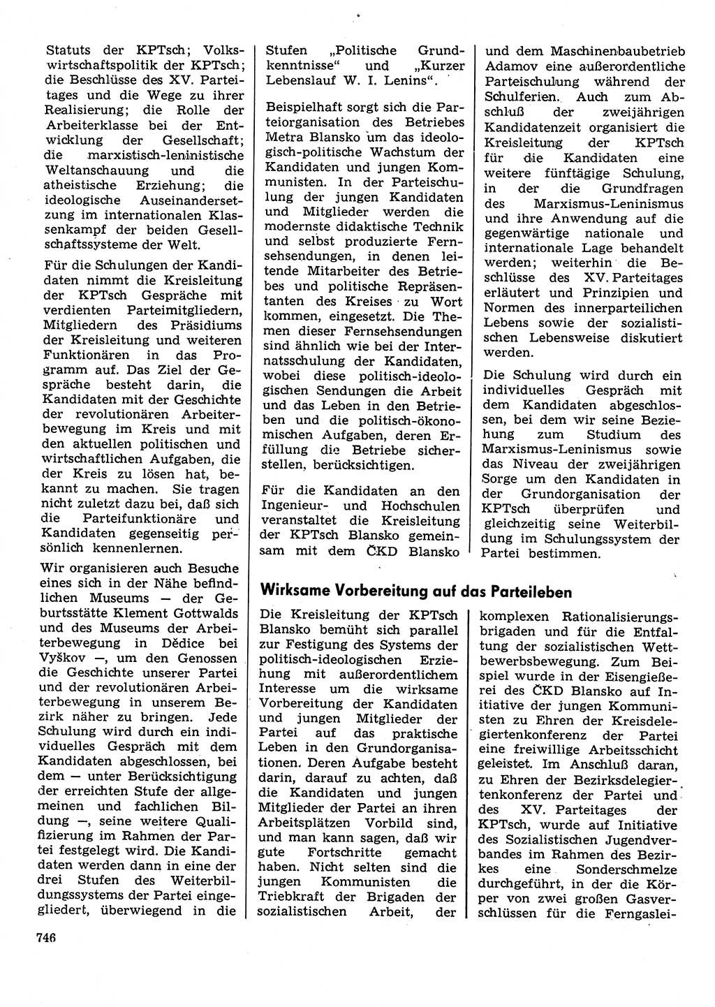 Neuer Weg (NW), Organ des Zentralkomitees (ZK) der SED (Sozialistische Einheitspartei Deutschlands) für Fragen des Parteilebens, 31. Jahrgang [Deutsche Demokratische Republik (DDR)] 1976, Seite 746 (NW ZK SED DDR 1976, S. 746)