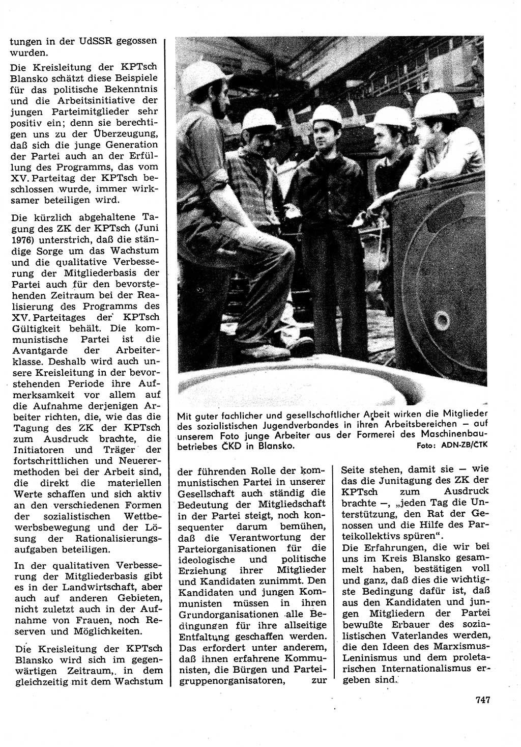 Neuer Weg (NW), Organ des Zentralkomitees (ZK) der SED (Sozialistische Einheitspartei Deutschlands) für Fragen des Parteilebens, 31. Jahrgang [Deutsche Demokratische Republik (DDR)] 1976, Seite 747 (NW ZK SED DDR 1976, S. 747)