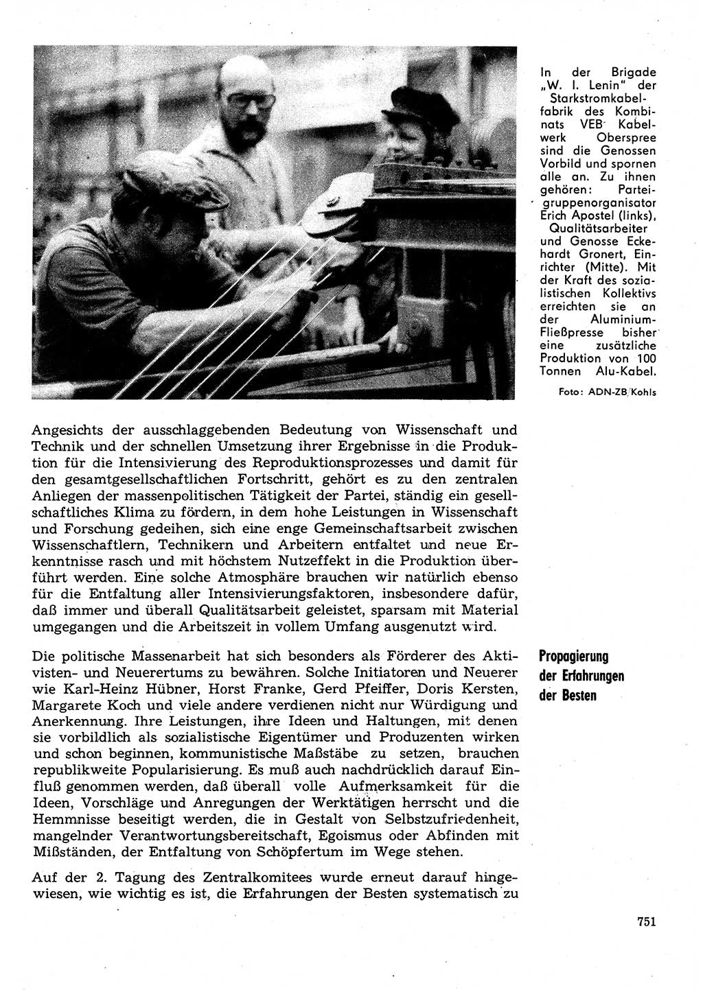 Neuer Weg (NW), Organ des Zentralkomitees (ZK) der SED (Sozialistische Einheitspartei Deutschlands) für Fragen des Parteilebens, 31. Jahrgang [Deutsche Demokratische Republik (DDR)] 1976, Seite 751 (NW ZK SED DDR 1976, S. 751)
