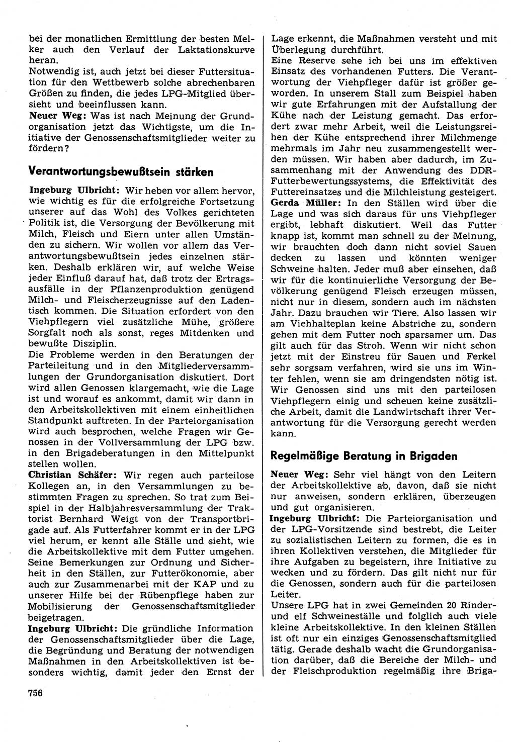 Neuer Weg (NW), Organ des Zentralkomitees (ZK) der SED (Sozialistische Einheitspartei Deutschlands) für Fragen des Parteilebens, 31. Jahrgang [Deutsche Demokratische Republik (DDR)] 1976, Seite 756 (NW ZK SED DDR 1976, S. 756)
