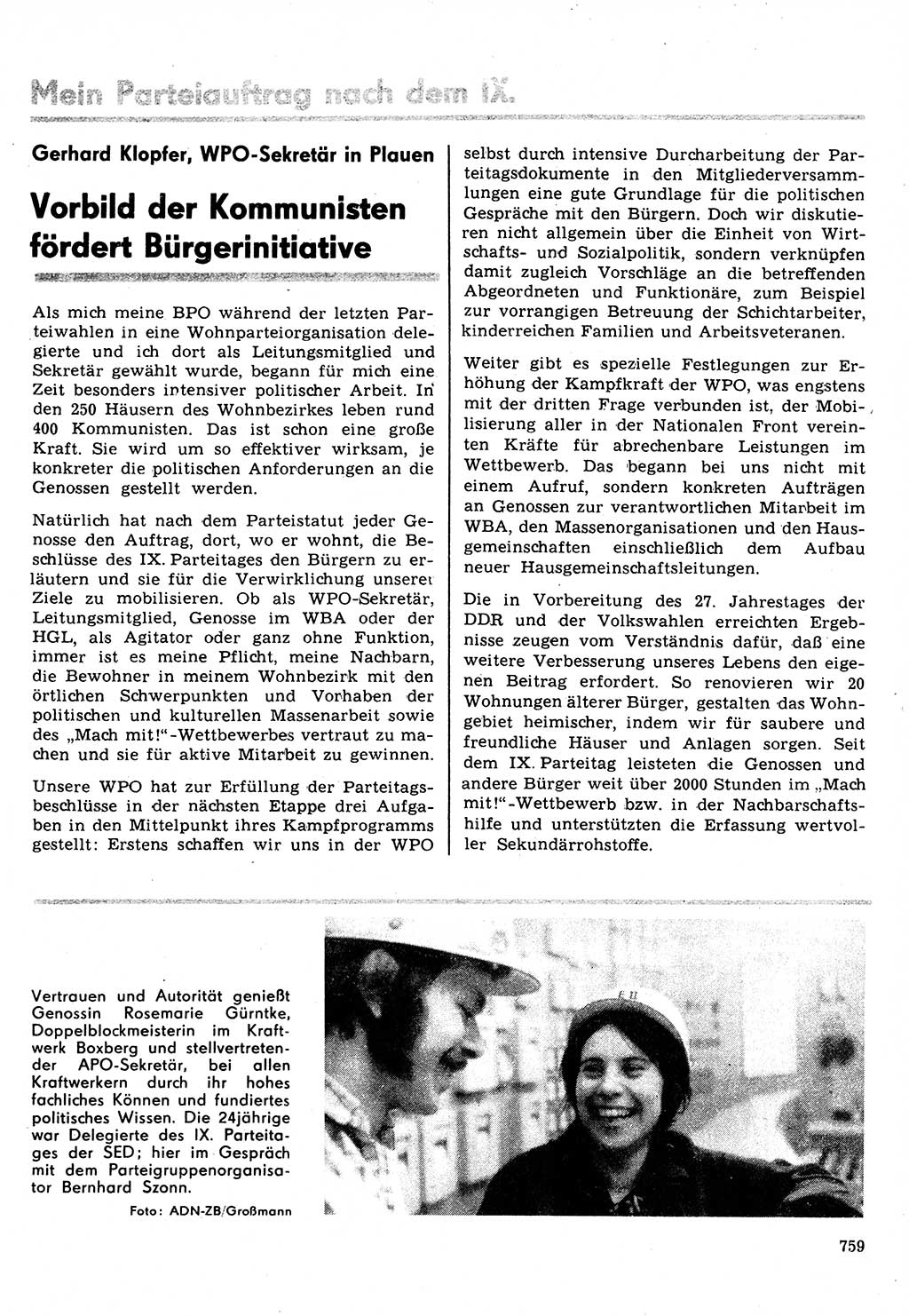 Neuer Weg (NW), Organ des Zentralkomitees (ZK) der SED (Sozialistische Einheitspartei Deutschlands) für Fragen des Parteilebens, 31. Jahrgang [Deutsche Demokratische Republik (DDR)] 1976, Seite 759 (NW ZK SED DDR 1976, S. 759)