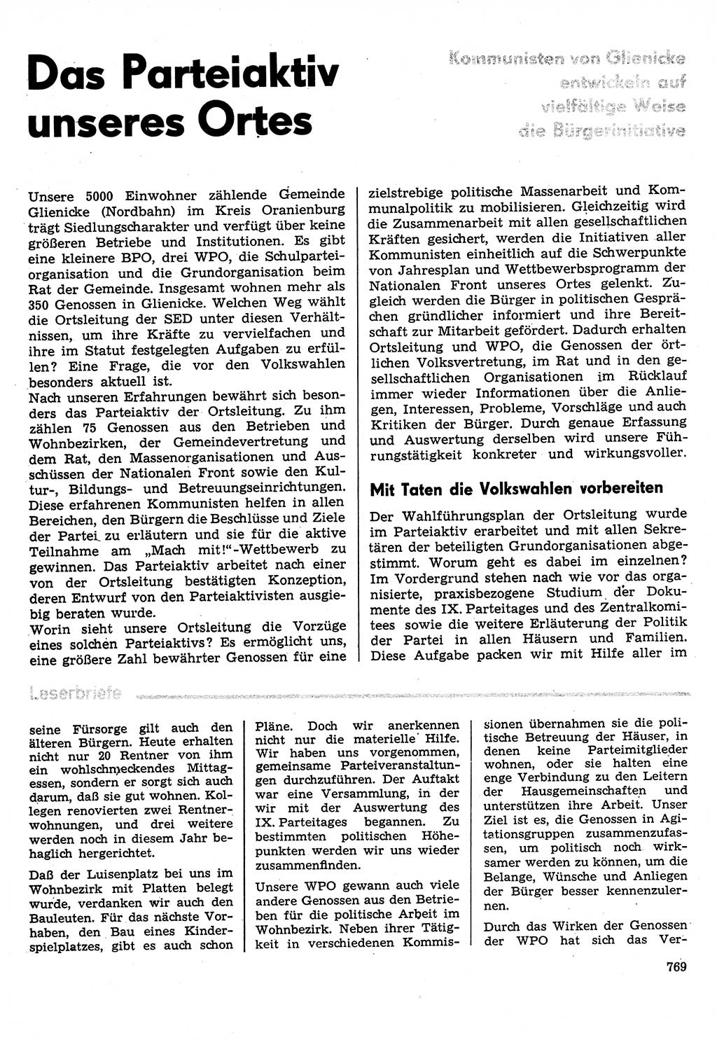Neuer Weg (NW), Organ des Zentralkomitees (ZK) der SED (Sozialistische Einheitspartei Deutschlands) für Fragen des Parteilebens, 31. Jahrgang [Deutsche Demokratische Republik (DDR)] 1976, Seite 769 (NW ZK SED DDR 1976, S. 769)