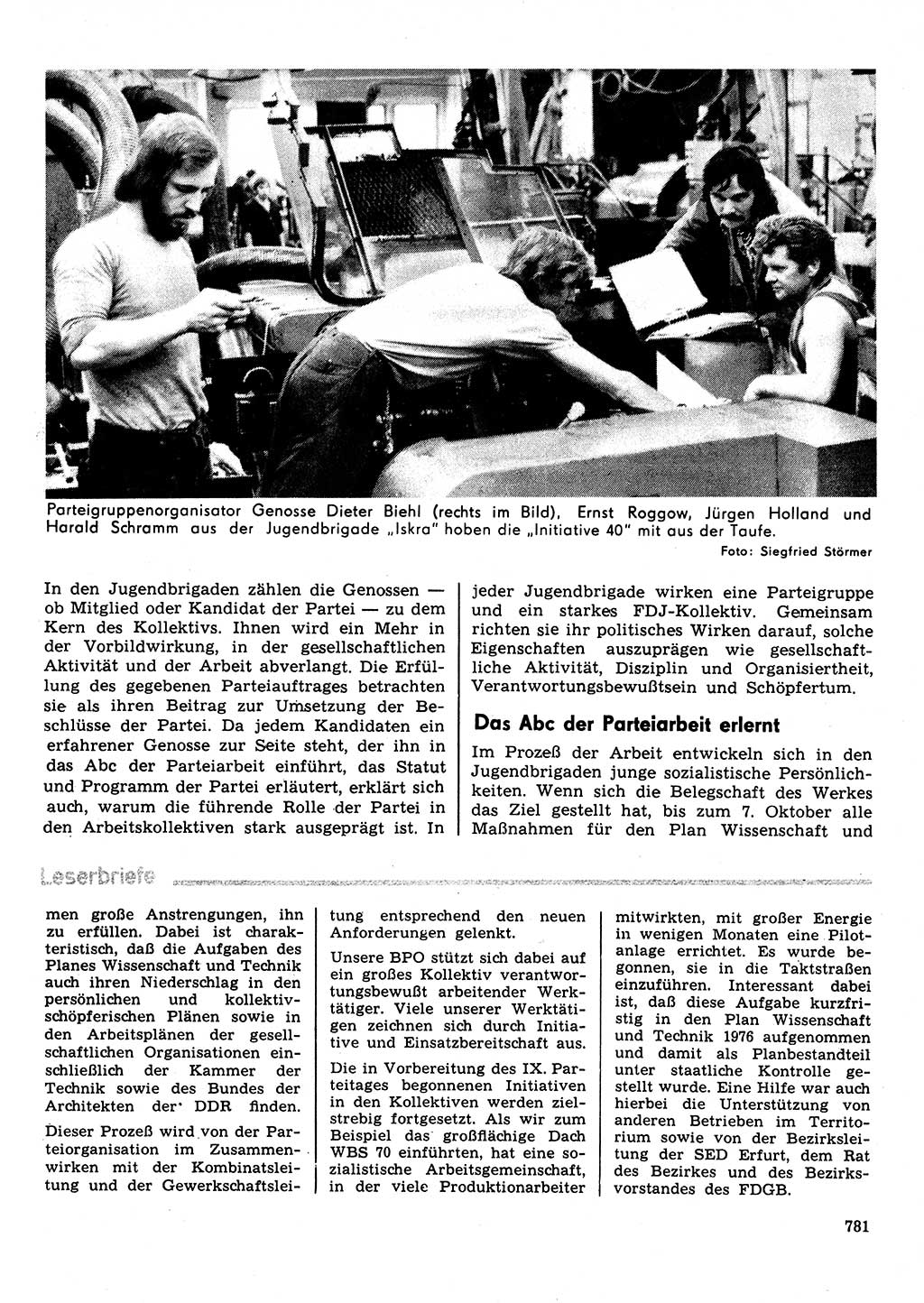 Neuer Weg (NW), Organ des Zentralkomitees (ZK) der SED (Sozialistische Einheitspartei Deutschlands) für Fragen des Parteilebens, 31. Jahrgang [Deutsche Demokratische Republik (DDR)] 1976, Seite 781 (NW ZK SED DDR 1976, S. 781)