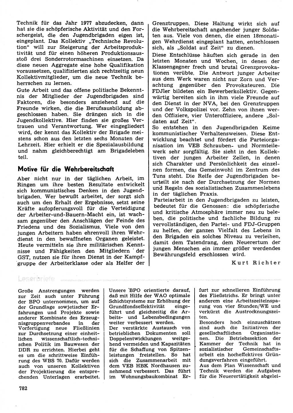 Neuer Weg (NW), Organ des Zentralkomitees (ZK) der SED (Sozialistische Einheitspartei Deutschlands) für Fragen des Parteilebens, 31. Jahrgang [Deutsche Demokratische Republik (DDR)] 1976, Seite 782 (NW ZK SED DDR 1976, S. 782)