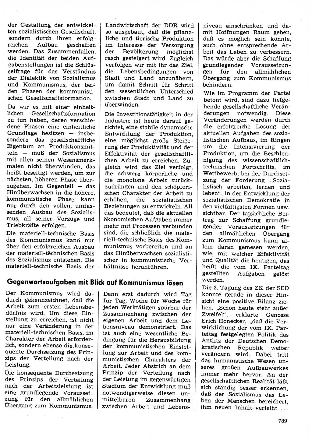 Neuer Weg (NW), Organ des Zentralkomitees (ZK) der SED (Sozialistische Einheitspartei Deutschlands) für Fragen des Parteilebens, 31. Jahrgang [Deutsche Demokratische Republik (DDR)] 1976, Seite 789 (NW ZK SED DDR 1976, S. 789)