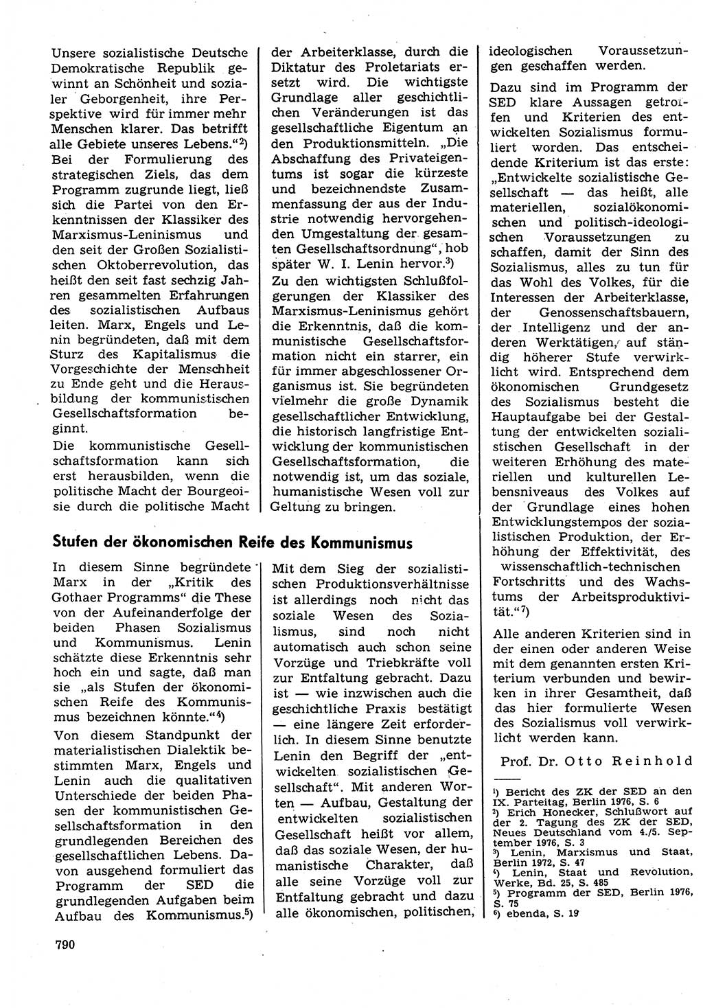 Neuer Weg (NW), Organ des Zentralkomitees (ZK) der SED (Sozialistische Einheitspartei Deutschlands) für Fragen des Parteilebens, 31. Jahrgang [Deutsche Demokratische Republik (DDR)] 1976, Seite 790 (NW ZK SED DDR 1976, S. 790)