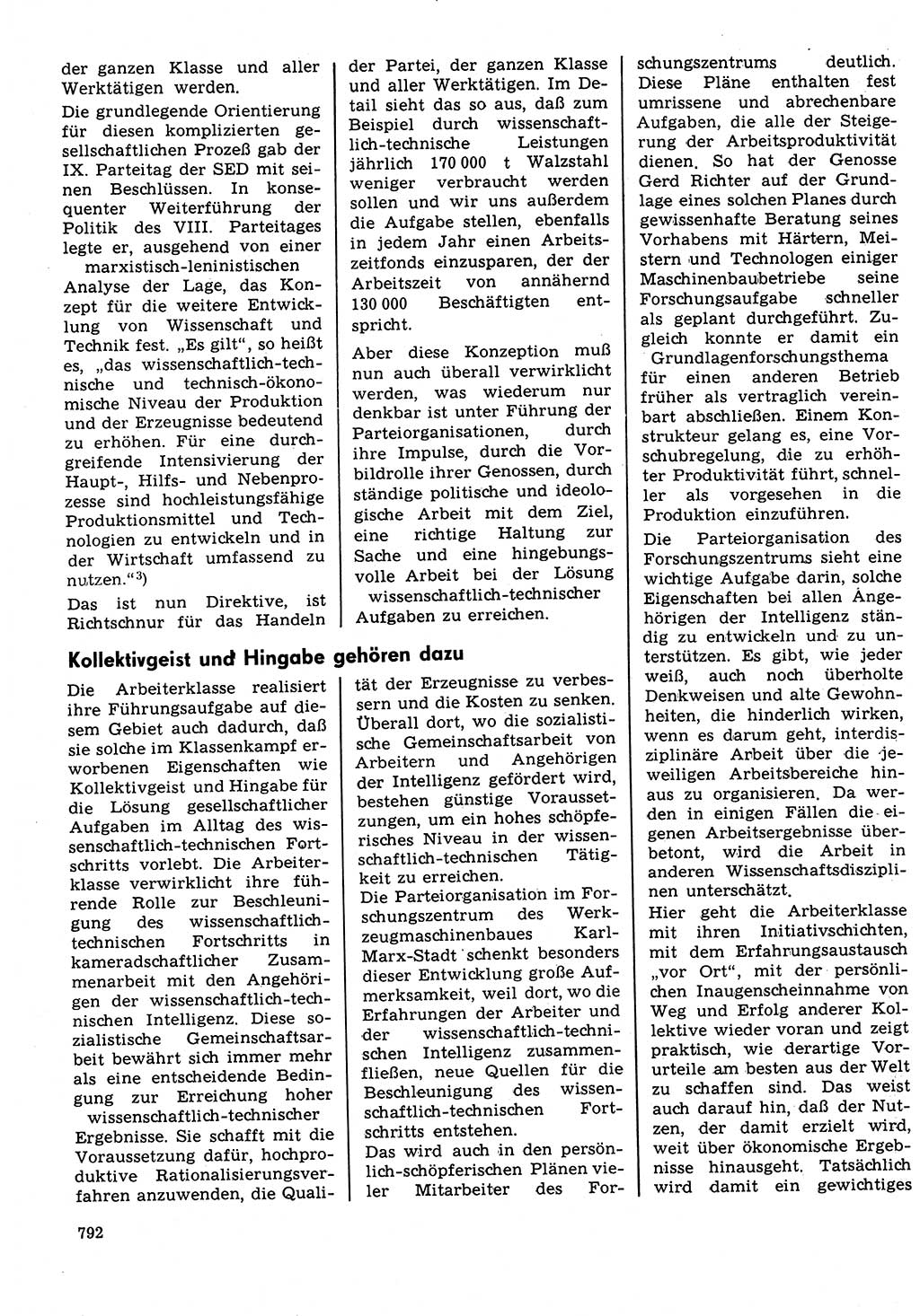 Neuer Weg (NW), Organ des Zentralkomitees (ZK) der SED (Sozialistische Einheitspartei Deutschlands) für Fragen des Parteilebens, 31. Jahrgang [Deutsche Demokratische Republik (DDR)] 1976, Seite 792 (NW ZK SED DDR 1976, S. 792)