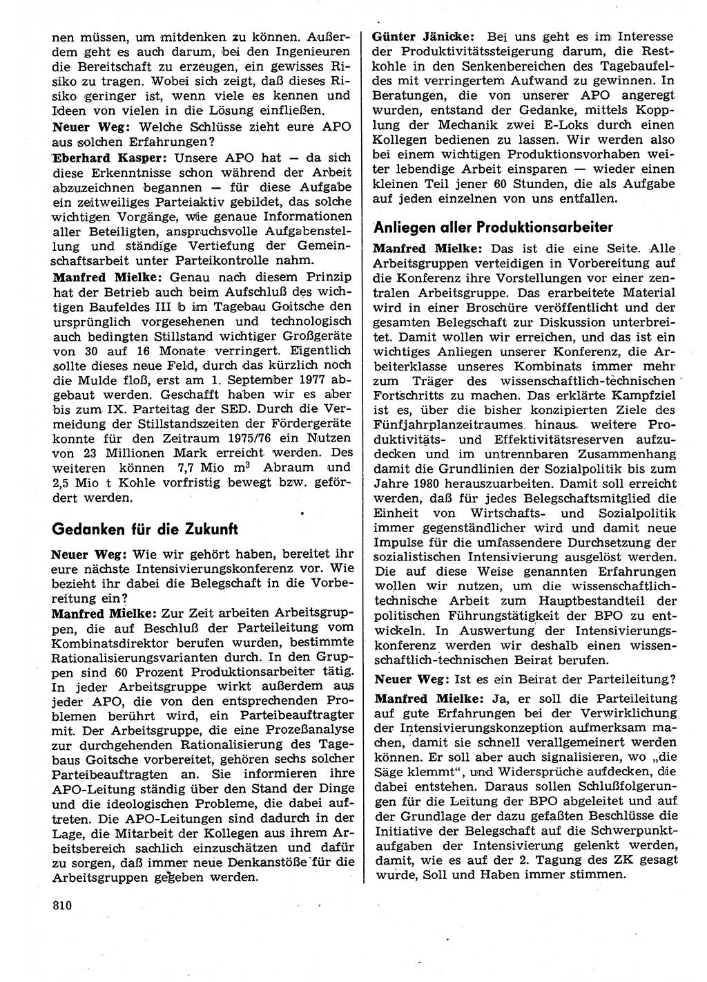Neuer Weg (NW), Organ des Zentralkomitees (ZK) der SED (Sozialistische Einheitspartei Deutschlands) für Fragen des Parteilebens, 31. Jahrgang [Deutsche Demokratische Republik (DDR)] 1976, Seite 810 (NW ZK SED DDR 1976, S. 810)