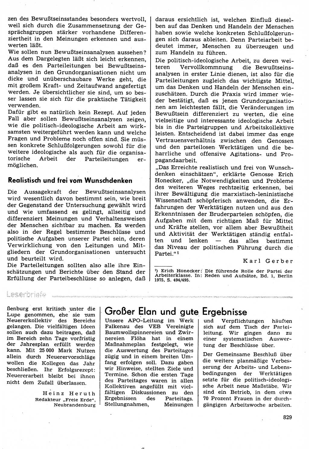Neuer Weg (NW), Organ des Zentralkomitees (ZK) der SED (Sozialistische Einheitspartei Deutschlands) für Fragen des Parteilebens, 31. Jahrgang [Deutsche Demokratische Republik (DDR)] 1976, Seite 829 (NW ZK SED DDR 1976, S. 829)