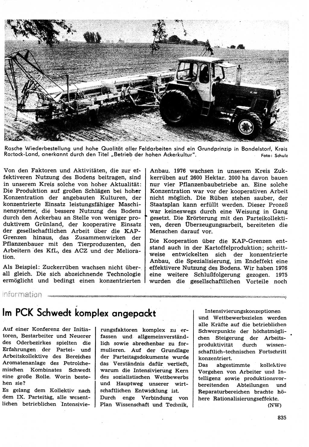 Neuer Weg (NW), Organ des Zentralkomitees (ZK) der SED (Sozialistische Einheitspartei Deutschlands) für Fragen des Parteilebens, 31. Jahrgang [Deutsche Demokratische Republik (DDR)] 1976, Seite 835 (NW ZK SED DDR 1976, S. 835)