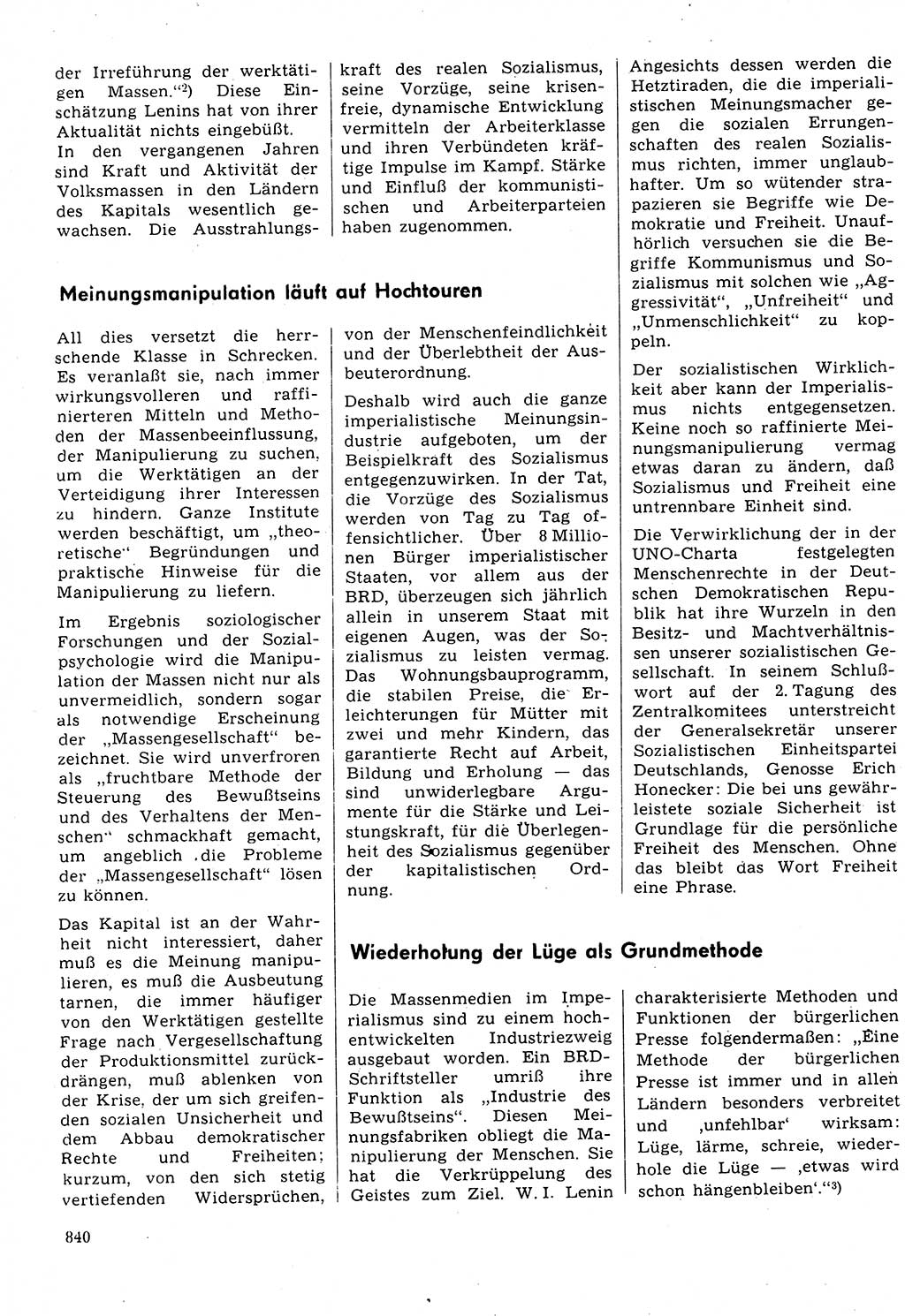 Neuer Weg (NW), Organ des Zentralkomitees (ZK) der SED (Sozialistische Einheitspartei Deutschlands) für Fragen des Parteilebens, 31. Jahrgang [Deutsche Demokratische Republik (DDR)] 1976, Seite 840 (NW ZK SED DDR 1976, S. 840)
