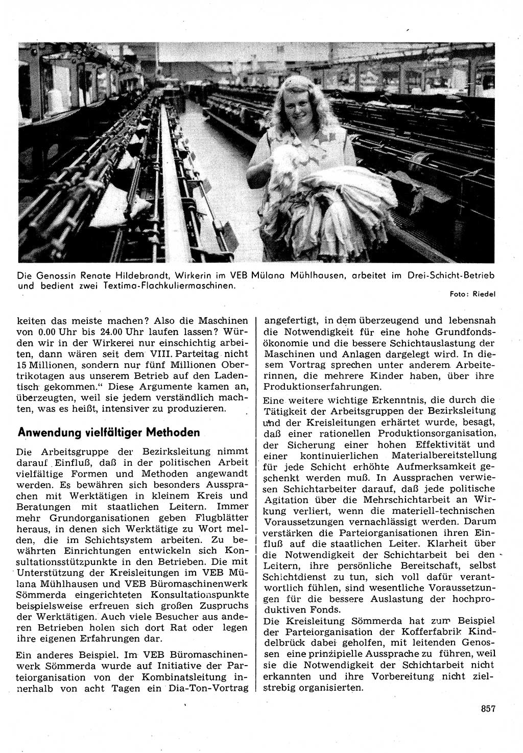 Neuer Weg (NW), Organ des Zentralkomitees (ZK) der SED (Sozialistische Einheitspartei Deutschlands) für Fragen des Parteilebens, 31. Jahrgang [Deutsche Demokratische Republik (DDR)] 1976, Seite 857 (NW ZK SED DDR 1976, S. 857)