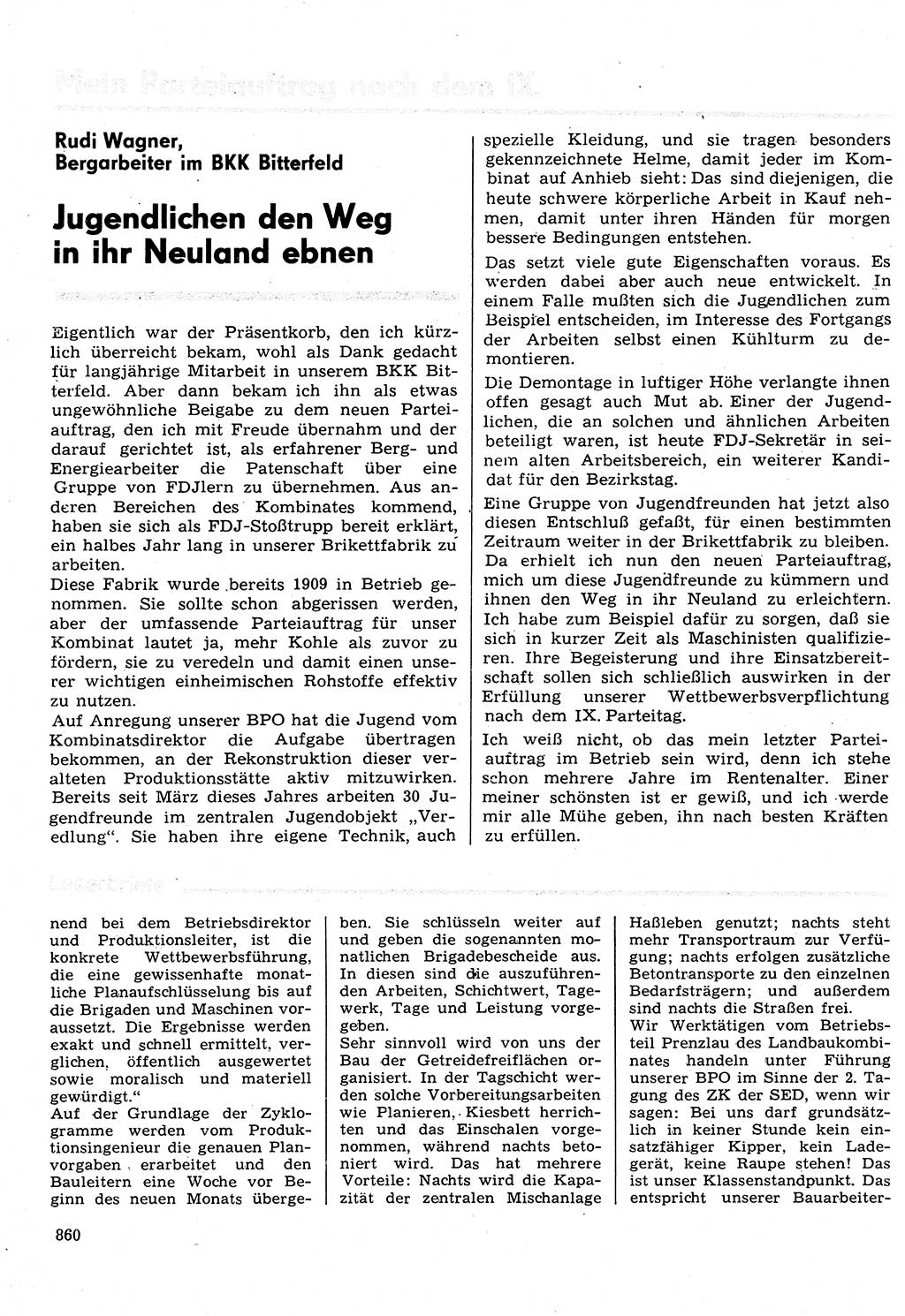 Neuer Weg (NW), Organ des Zentralkomitees (ZK) der SED (Sozialistische Einheitspartei Deutschlands) für Fragen des Parteilebens, 31. Jahrgang [Deutsche Demokratische Republik (DDR)] 1976, Seite 860 (NW ZK SED DDR 1976, S. 860)