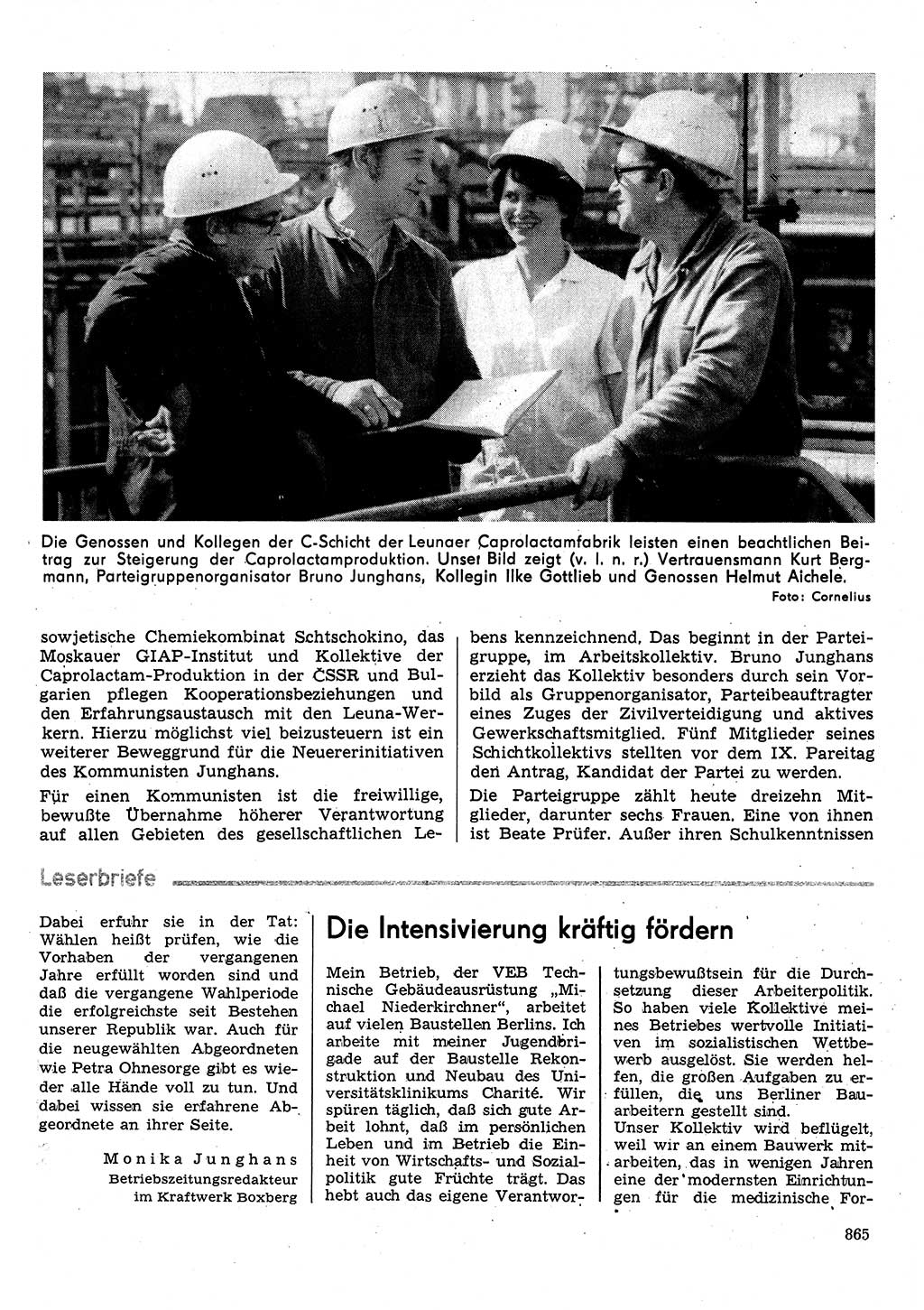 Neuer Weg (NW), Organ des Zentralkomitees (ZK) der SED (Sozialistische Einheitspartei Deutschlands) für Fragen des Parteilebens, 31. Jahrgang [Deutsche Demokratische Republik (DDR)] 1976, Seite 865 (NW ZK SED DDR 1976, S. 865)