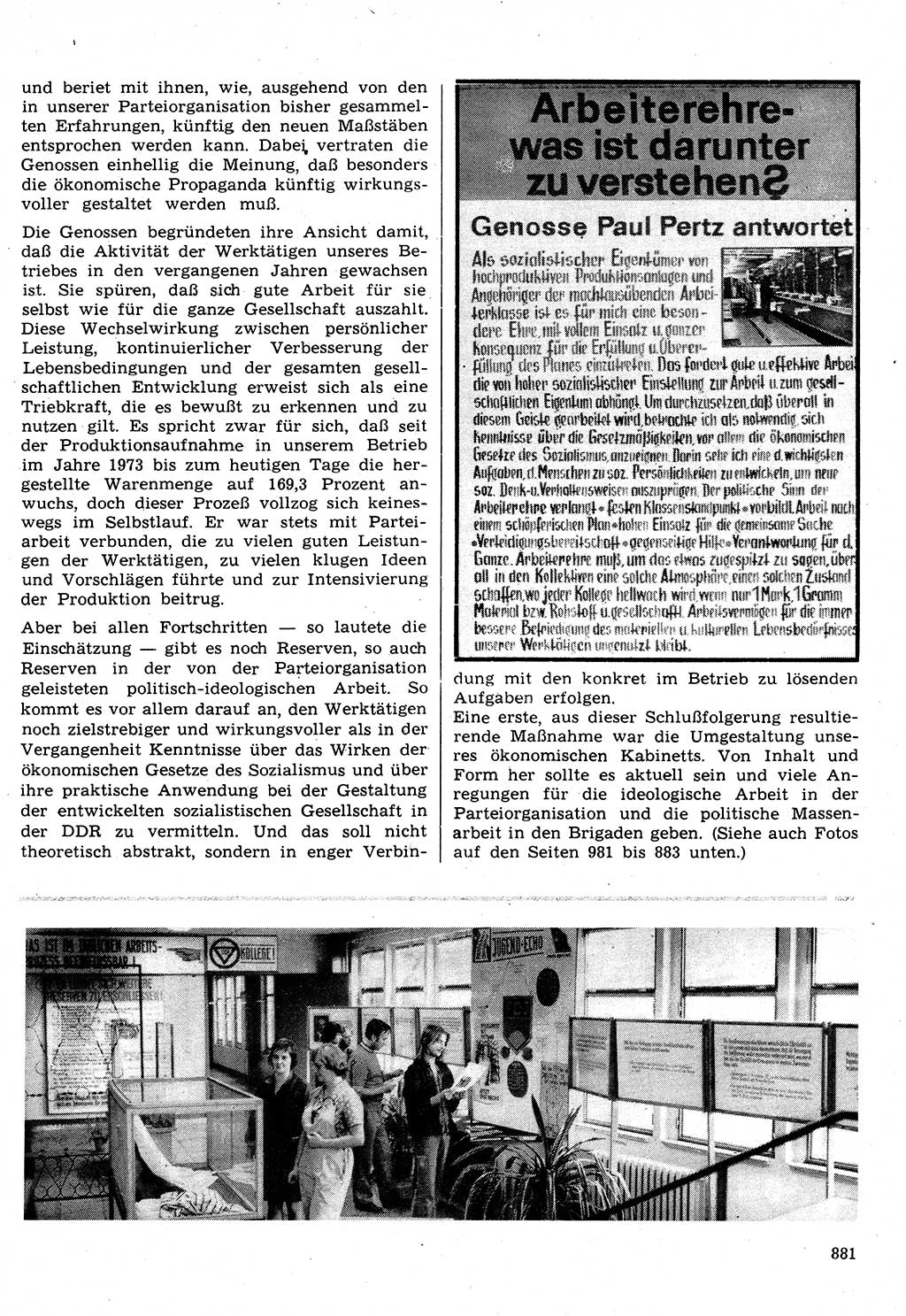 Neuer Weg (NW), Organ des Zentralkomitees (ZK) der SED (Sozialistische Einheitspartei Deutschlands) für Fragen des Parteilebens, 31. Jahrgang [Deutsche Demokratische Republik (DDR)] 1976, Seite 881 (NW ZK SED DDR 1976, S. 881)