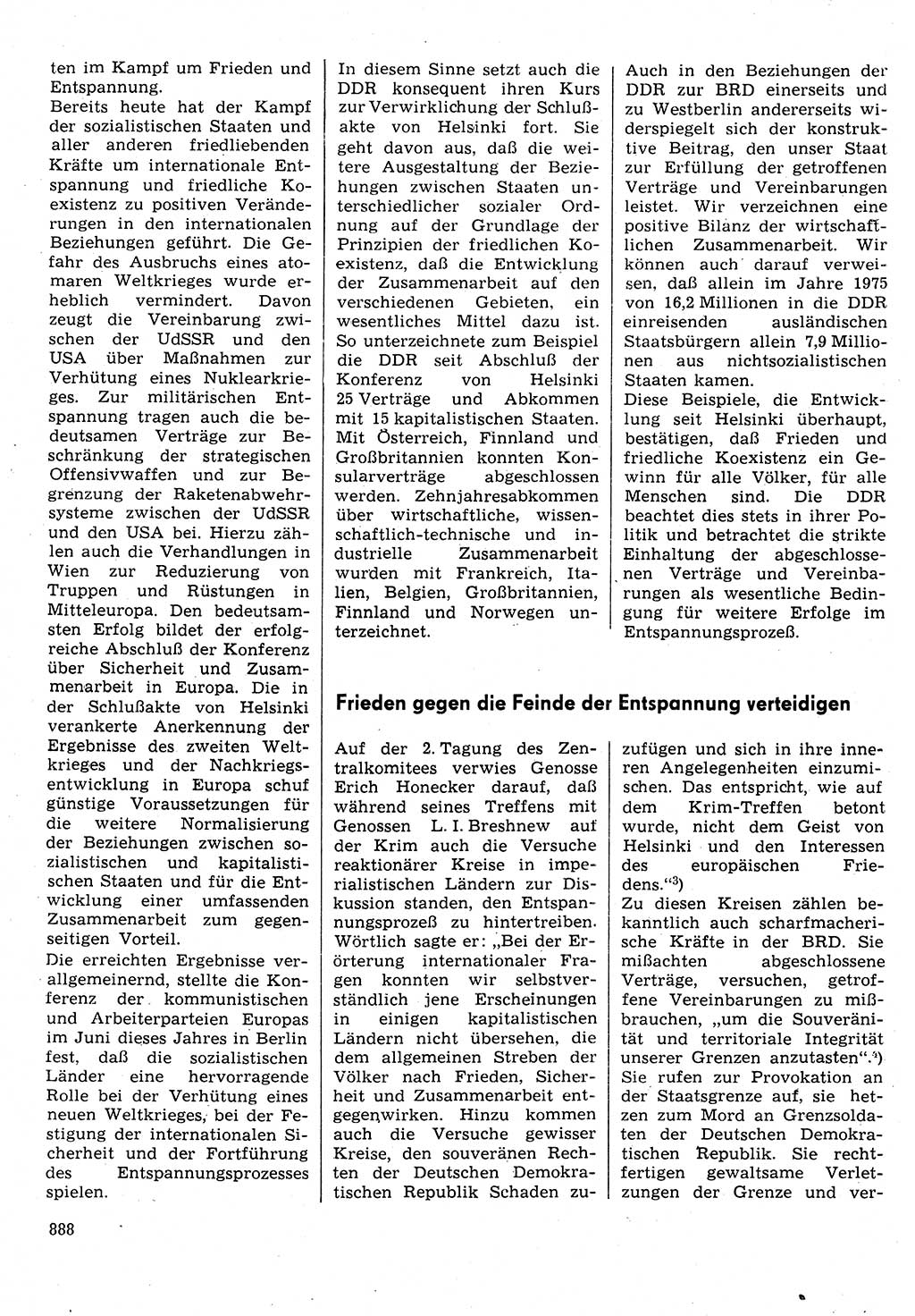 Neuer Weg (NW), Organ des Zentralkomitees (ZK) der SED (Sozialistische Einheitspartei Deutschlands) für Fragen des Parteilebens, 31. Jahrgang [Deutsche Demokratische Republik (DDR)] 1976, Seite 888 (NW ZK SED DDR 1976, S. 888)