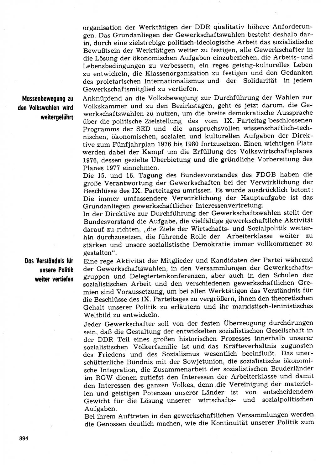 Neuer Weg (NW), Organ des Zentralkomitees (ZK) der SED (Sozialistische Einheitspartei Deutschlands) für Fragen des Parteilebens, 31. Jahrgang [Deutsche Demokratische Republik (DDR)] 1976, Seite 894 (NW ZK SED DDR 1976, S. 894)