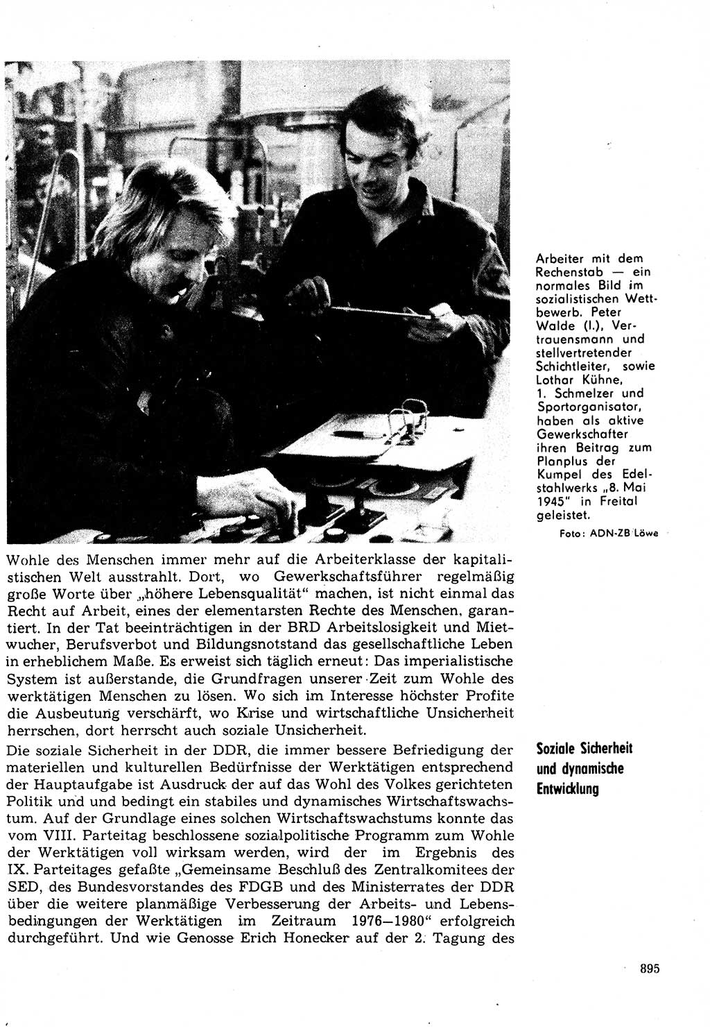 Neuer Weg (NW), Organ des Zentralkomitees (ZK) der SED (Sozialistische Einheitspartei Deutschlands) für Fragen des Parteilebens, 31. Jahrgang [Deutsche Demokratische Republik (DDR)] 1976, Seite 895 (NW ZK SED DDR 1976, S. 895)