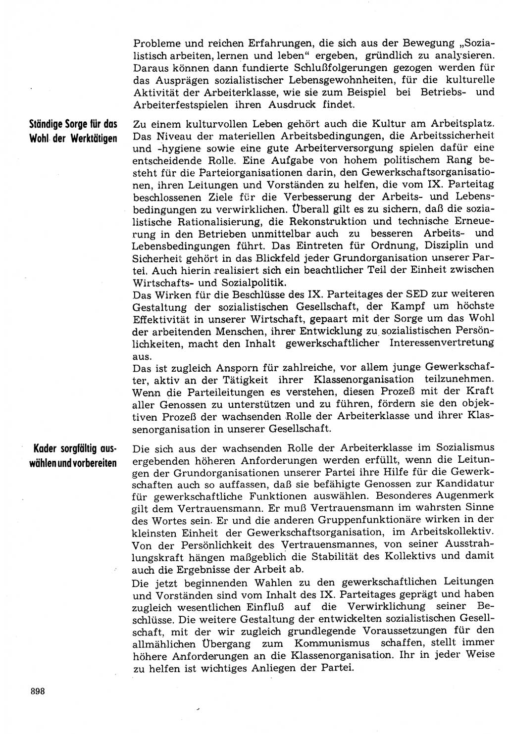 Neuer Weg (NW), Organ des Zentralkomitees (ZK) der SED (Sozialistische Einheitspartei Deutschlands) für Fragen des Parteilebens, 31. Jahrgang [Deutsche Demokratische Republik (DDR)] 1976, Seite 898 (NW ZK SED DDR 1976, S. 898)