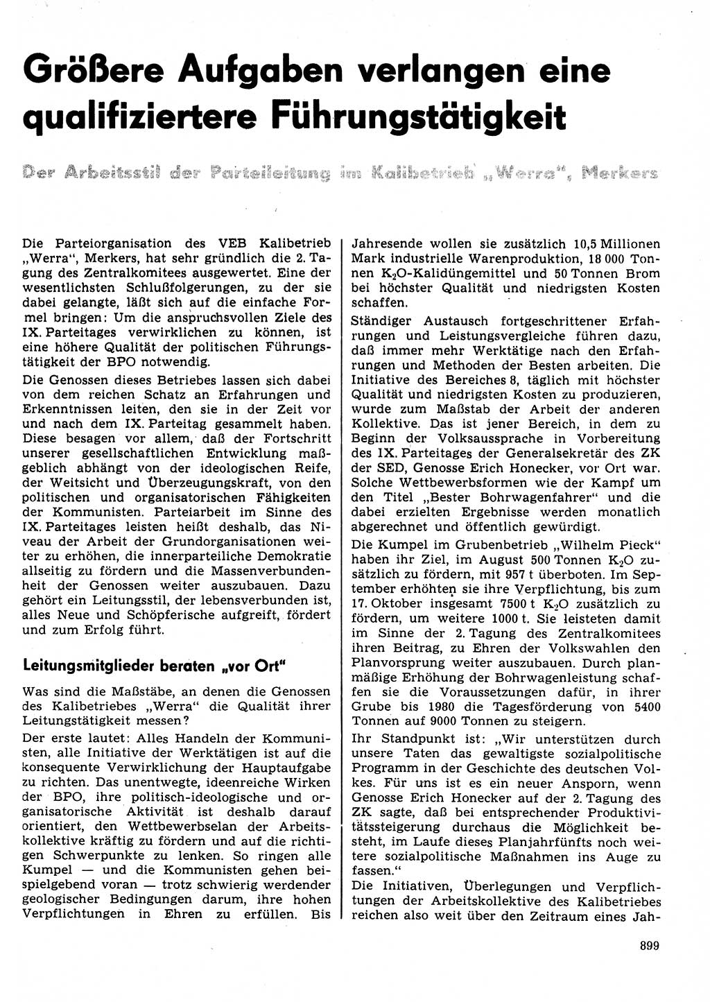 Neuer Weg (NW), Organ des Zentralkomitees (ZK) der SED (Sozialistische Einheitspartei Deutschlands) für Fragen des Parteilebens, 31. Jahrgang [Deutsche Demokratische Republik (DDR)] 1976, Seite 899 (NW ZK SED DDR 1976, S. 899)