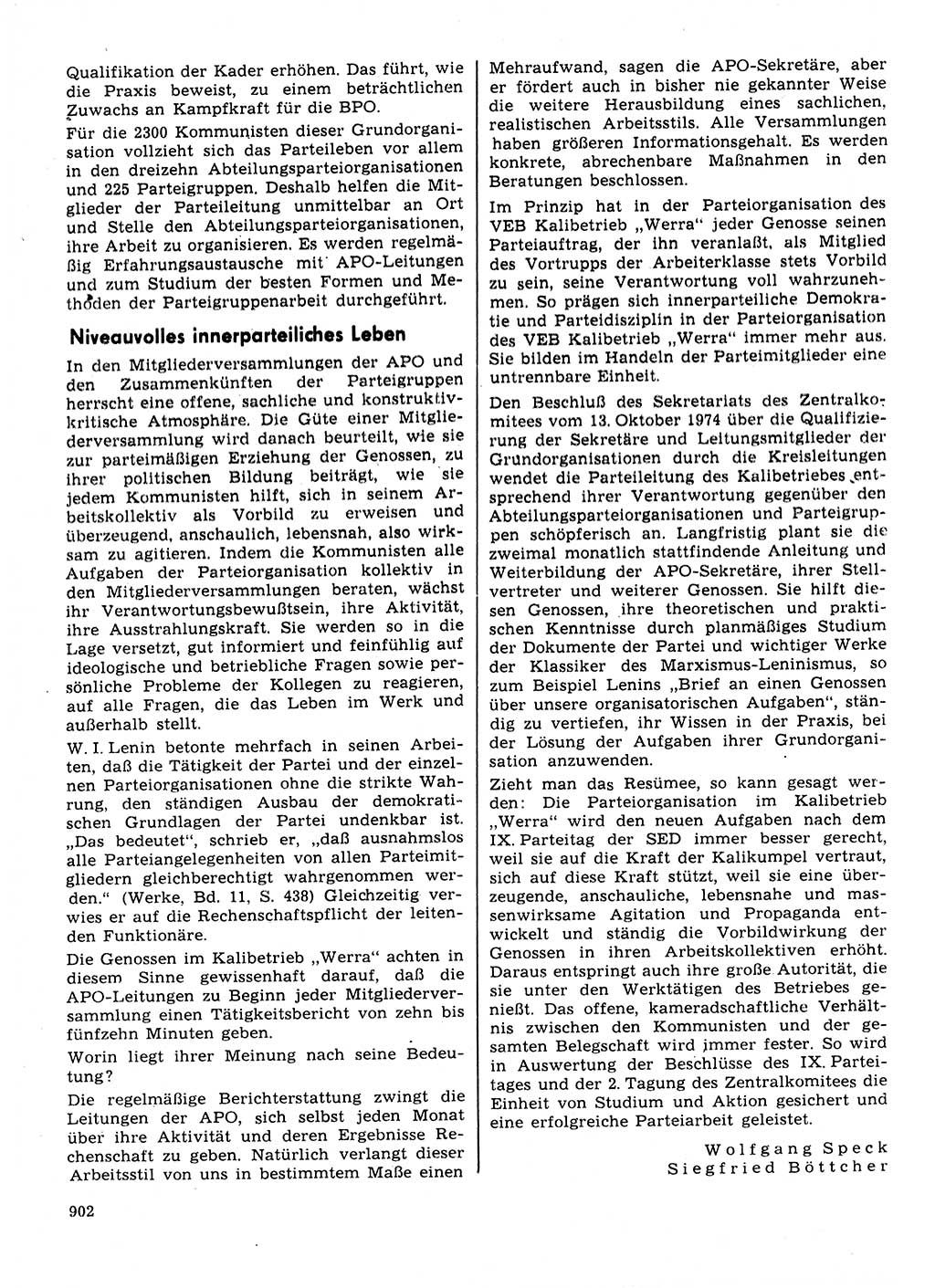 Neuer Weg (NW), Organ des Zentralkomitees (ZK) der SED (Sozialistische Einheitspartei Deutschlands) für Fragen des Parteilebens, 31. Jahrgang [Deutsche Demokratische Republik (DDR)] 1976, Seite 902 (NW ZK SED DDR 1976, S. 902)