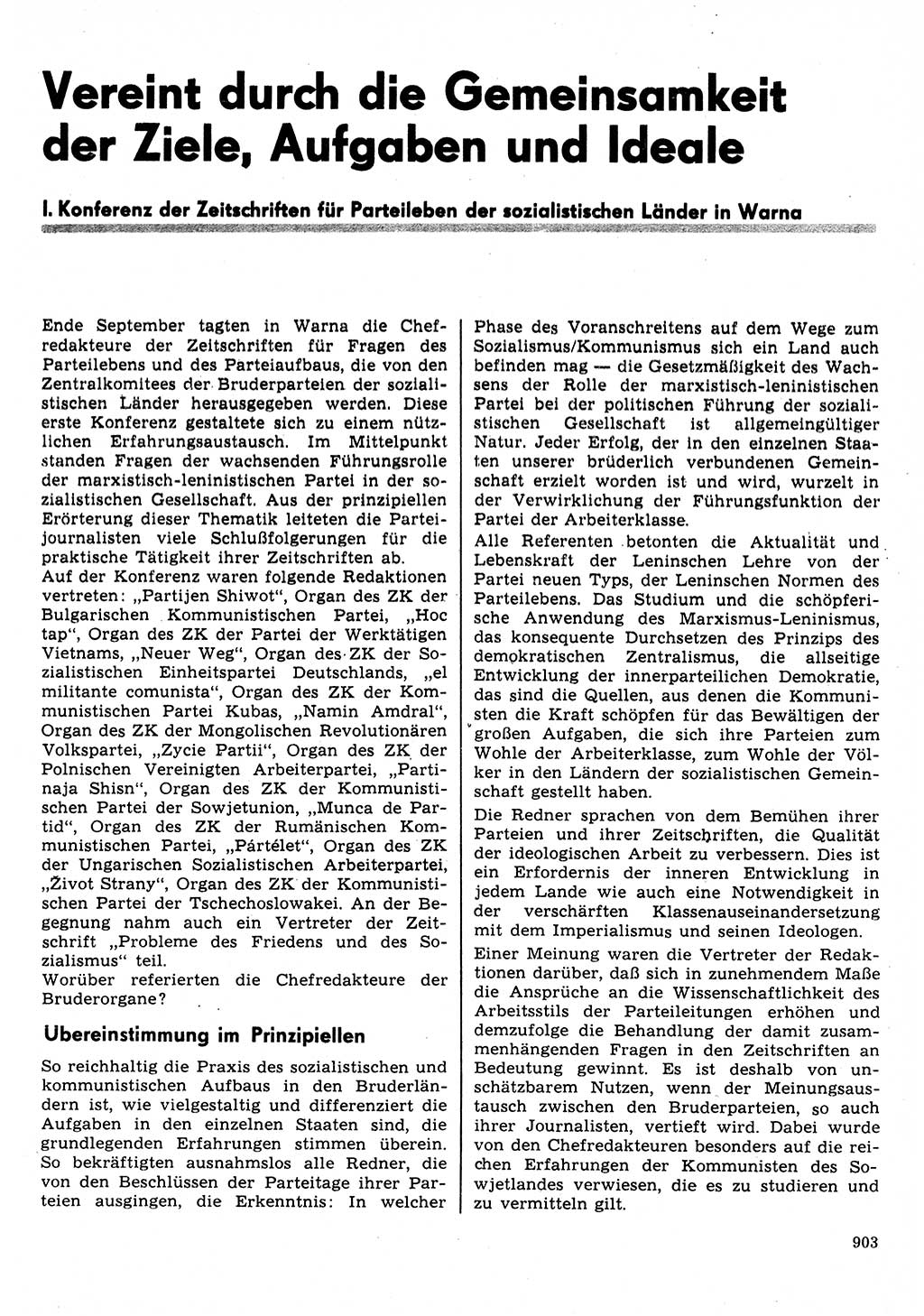 Neuer Weg (NW), Organ des Zentralkomitees (ZK) der SED (Sozialistische Einheitspartei Deutschlands) für Fragen des Parteilebens, 31. Jahrgang [Deutsche Demokratische Republik (DDR)] 1976, Seite 903 (NW ZK SED DDR 1976, S. 903)