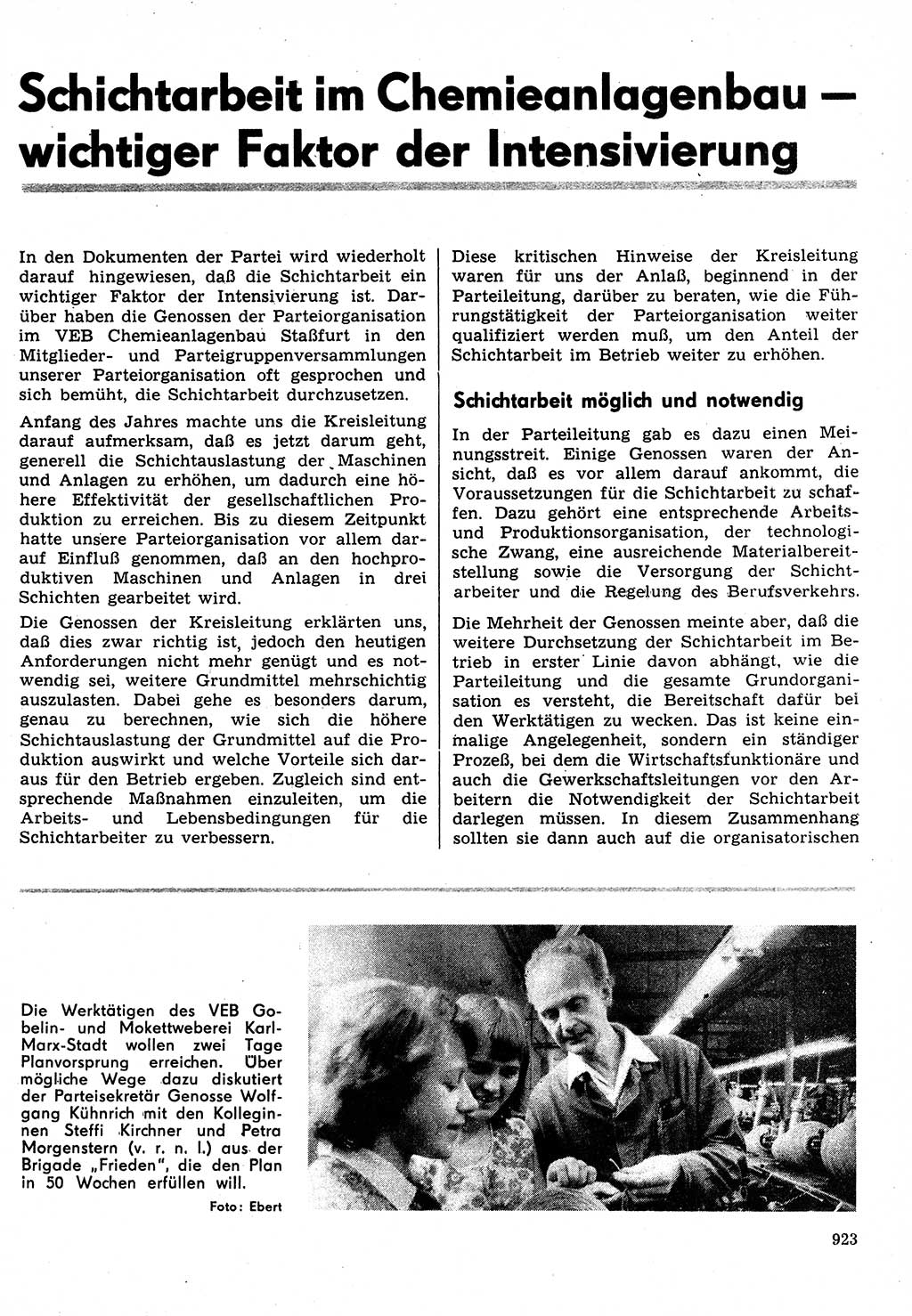 Neuer Weg (NW), Organ des Zentralkomitees (ZK) der SED (Sozialistische Einheitspartei Deutschlands) für Fragen des Parteilebens, 31. Jahrgang [Deutsche Demokratische Republik (DDR)] 1976, Seite 923 (NW ZK SED DDR 1976, S. 923)