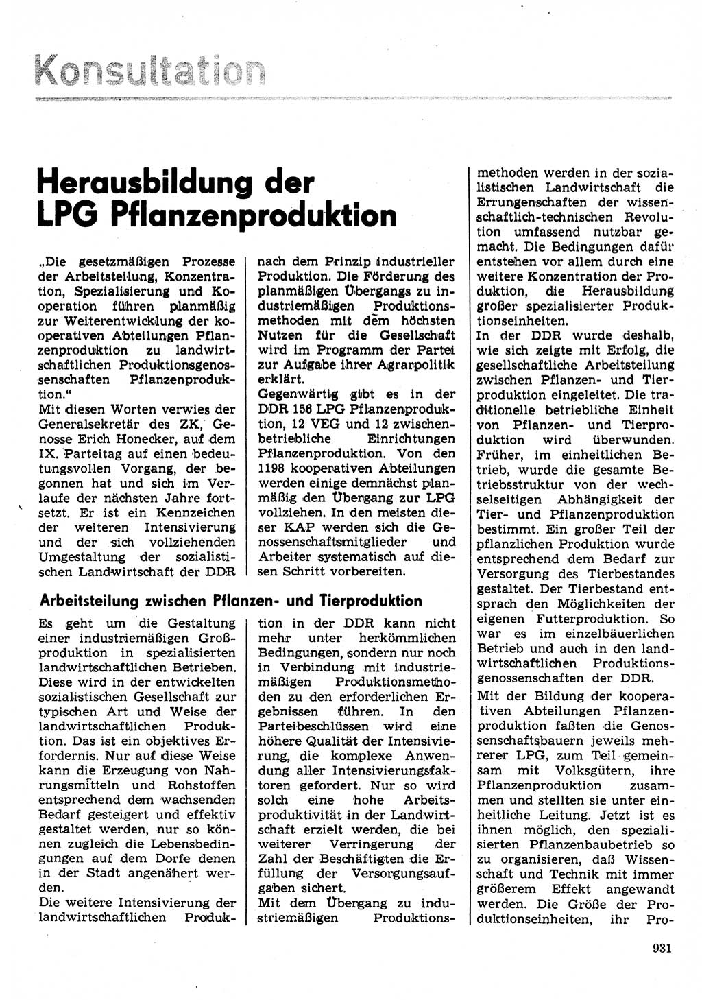 Neuer Weg (NW), Organ des Zentralkomitees (ZK) der SED (Sozialistische Einheitspartei Deutschlands) für Fragen des Parteilebens, 31. Jahrgang [Deutsche Demokratische Republik (DDR)] 1976, Seite 931 (NW ZK SED DDR 1976, S. 931)