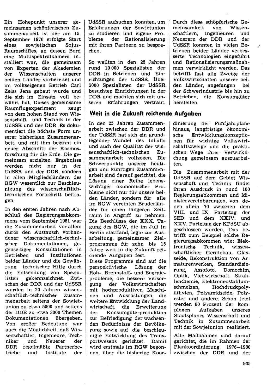 Neuer Weg (NW), Organ des Zentralkomitees (ZK) der SED (Sozialistische Einheitspartei Deutschlands) für Fragen des Parteilebens, 31. Jahrgang [Deutsche Demokratische Republik (DDR)] 1976, Seite 935 (NW ZK SED DDR 1976, S. 935)
