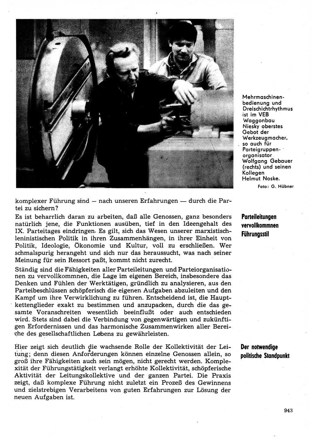 Neuer Weg (NW), Organ des Zentralkomitees (ZK) der SED (Sozialistische Einheitspartei Deutschlands) für Fragen des Parteilebens, 31. Jahrgang [Deutsche Demokratische Republik (DDR)] 1976, Seite 943 (NW ZK SED DDR 1976, S. 943)