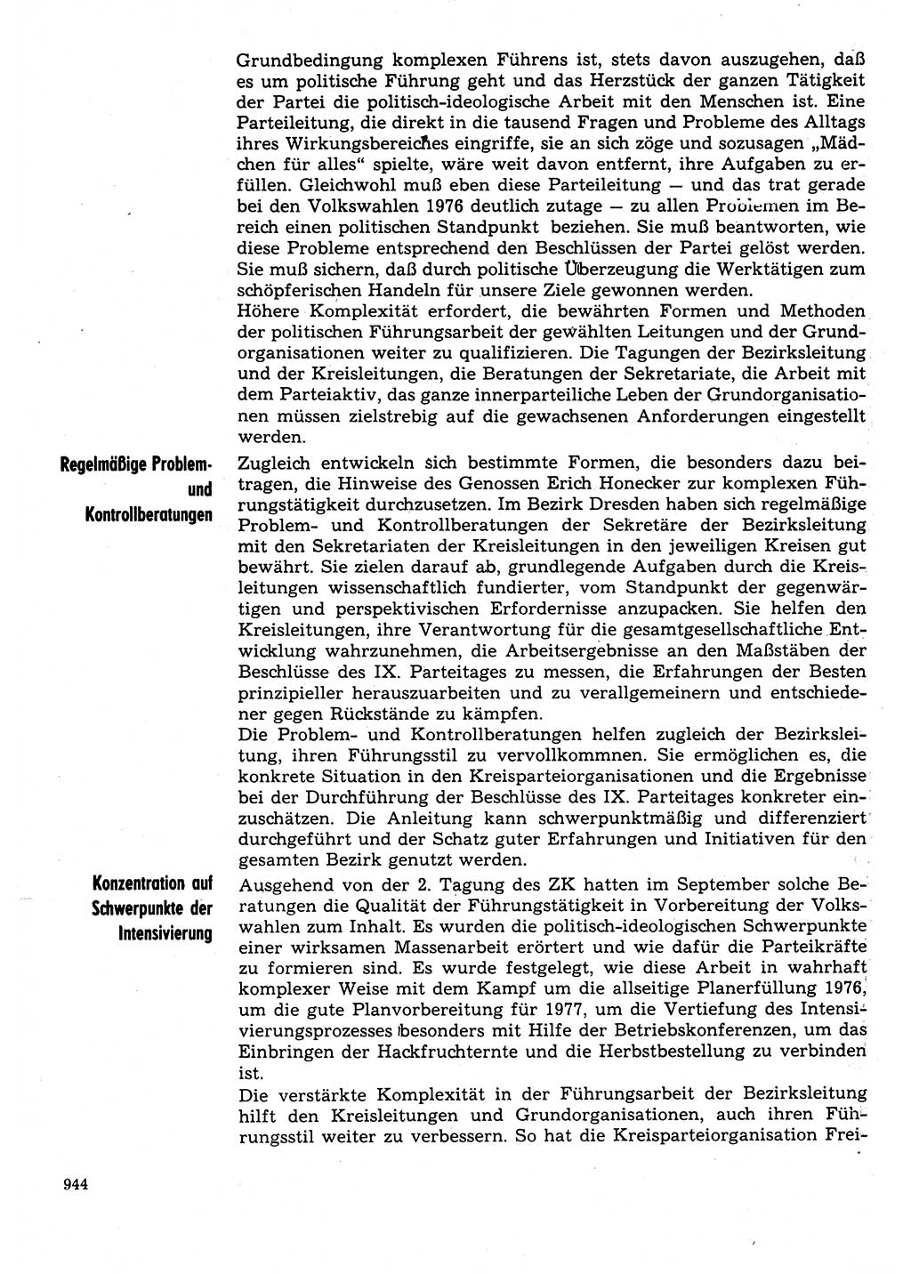 Neuer Weg (NW), Organ des Zentralkomitees (ZK) der SED (Sozialistische Einheitspartei Deutschlands) für Fragen des Parteilebens, 31. Jahrgang [Deutsche Demokratische Republik (DDR)] 1976, Seite 944 (NW ZK SED DDR 1976, S. 944)