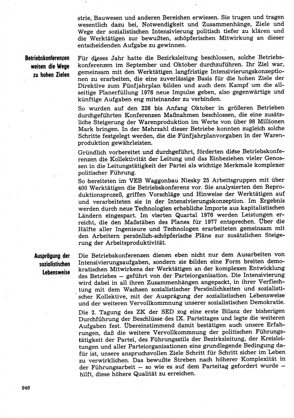 Neuer Weg (NW), Organ des Zentralkomitees (ZK) der SED (Sozialistische Einheitspartei Deutschlands) für Fragen des Parteilebens, 31. Jahrgang [Deutsche Demokratische Republik (DDR)] 1976, Seite 946 (NW ZK SED DDR 1976, S. 946)
