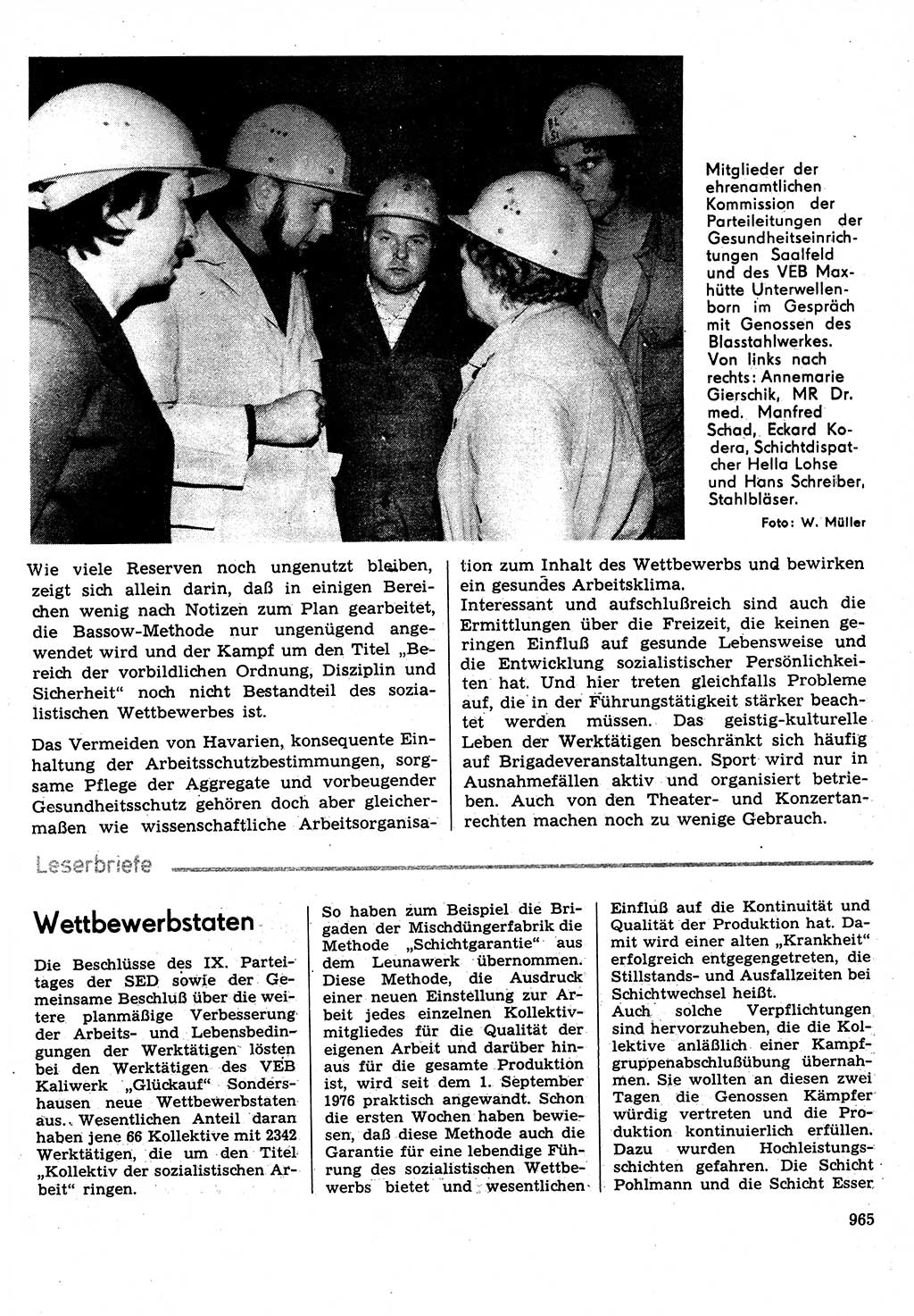 Neuer Weg (NW), Organ des Zentralkomitees (ZK) der SED (Sozialistische Einheitspartei Deutschlands) für Fragen des Parteilebens, 31. Jahrgang [Deutsche Demokratische Republik (DDR)] 1976, Seite 965 (NW ZK SED DDR 1976, S. 965)